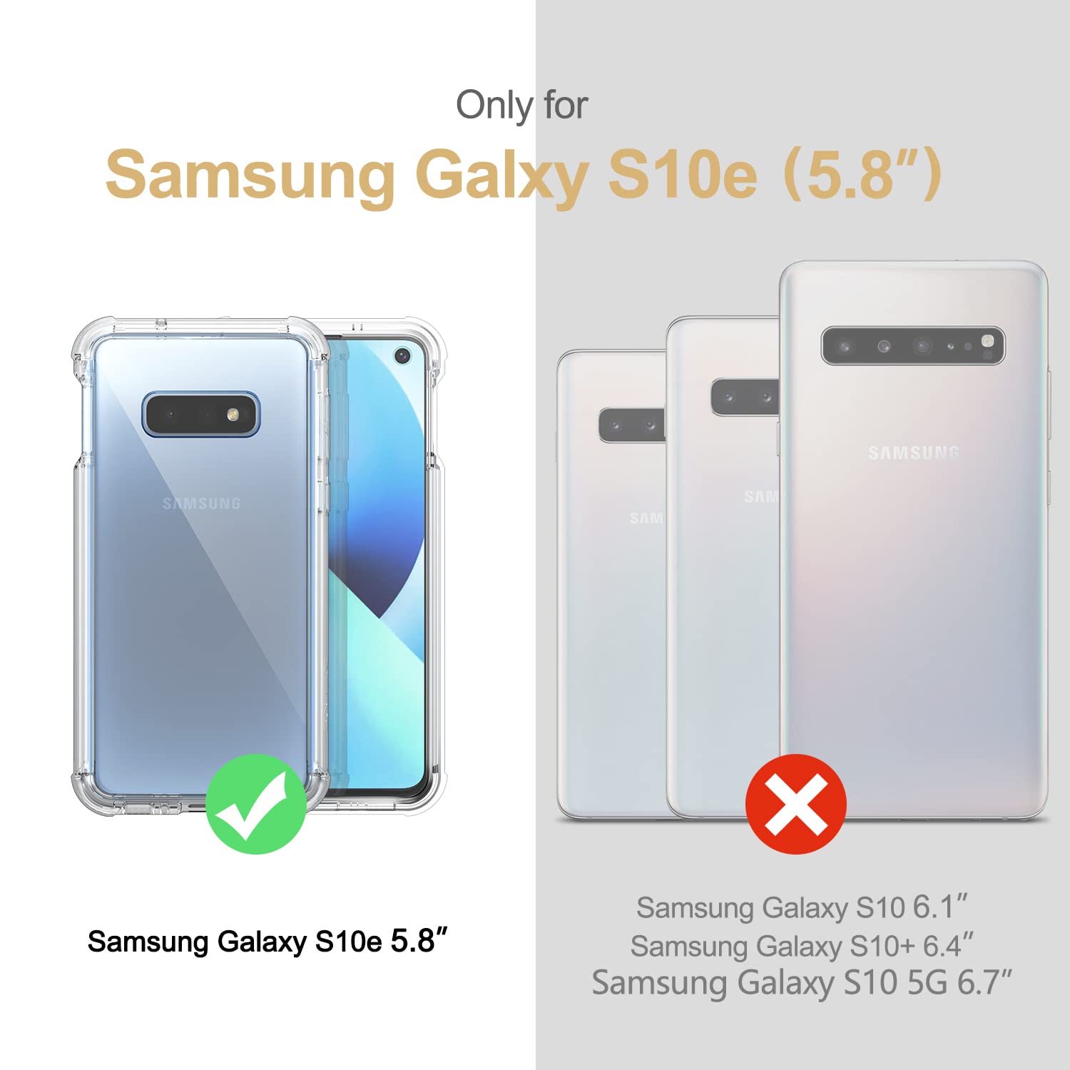 Suritch Clear Case For Samsung Galaxy S10E,?Built In Screen Protector??Support Wireless Charging?Hybrid Protection Hard Shell+So
