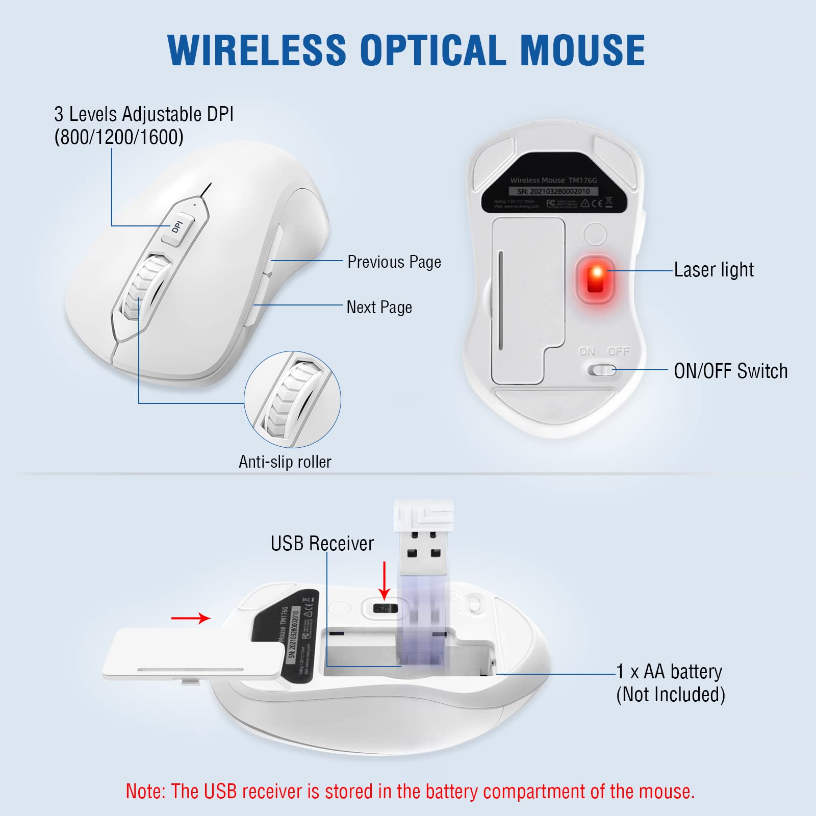 Wireless Keyboard And Mouse Combo, Edjo Full Sized Ergonomic Computer Keyboard With Wrist Rest And 3 Level Dpi Adjustable Wirele