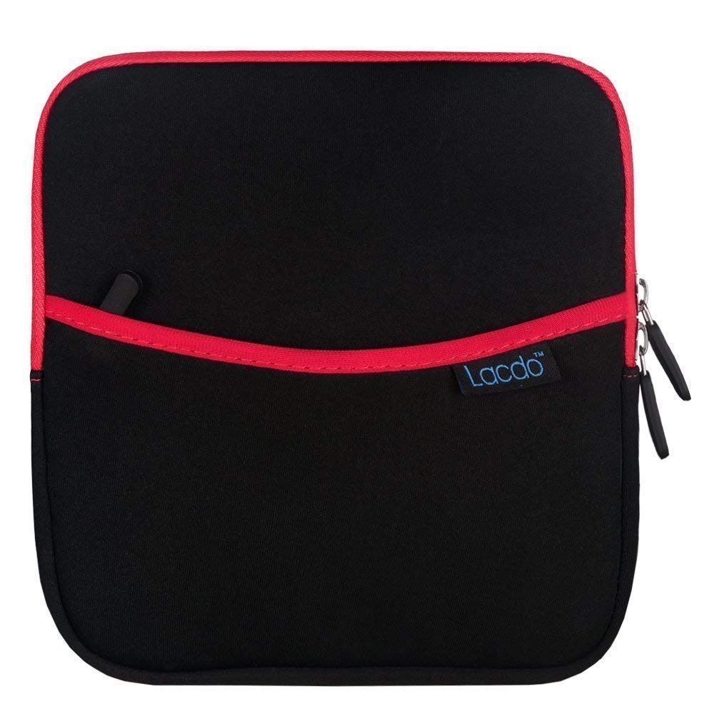 Lacdo Shockproof External CD DVD Hard Drive Sleeve Storage Pouch Bag for Burner Player Writer Blu-Ray BlueFire/Asus/LG/Dell/Asus/Pioneer/HP/VersionTech Neoprene Portable Protective Carrying Case, Red