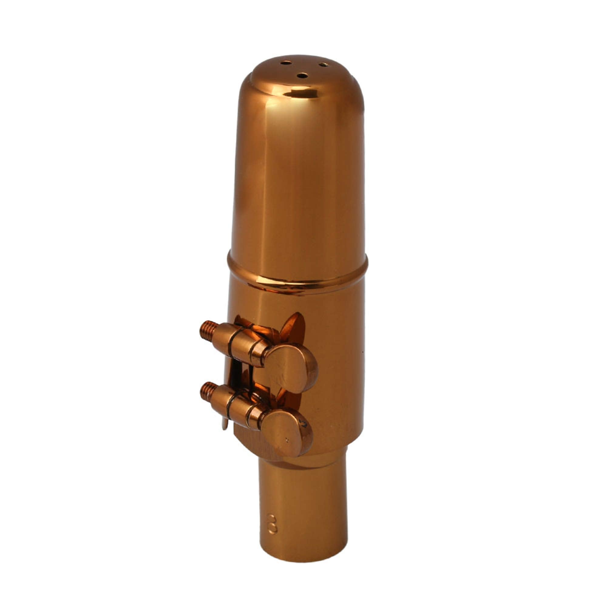 Yibuy Rose Gold Brass E Flat Alto Saxophone Mouthpiece With Ligature Cap 8#
