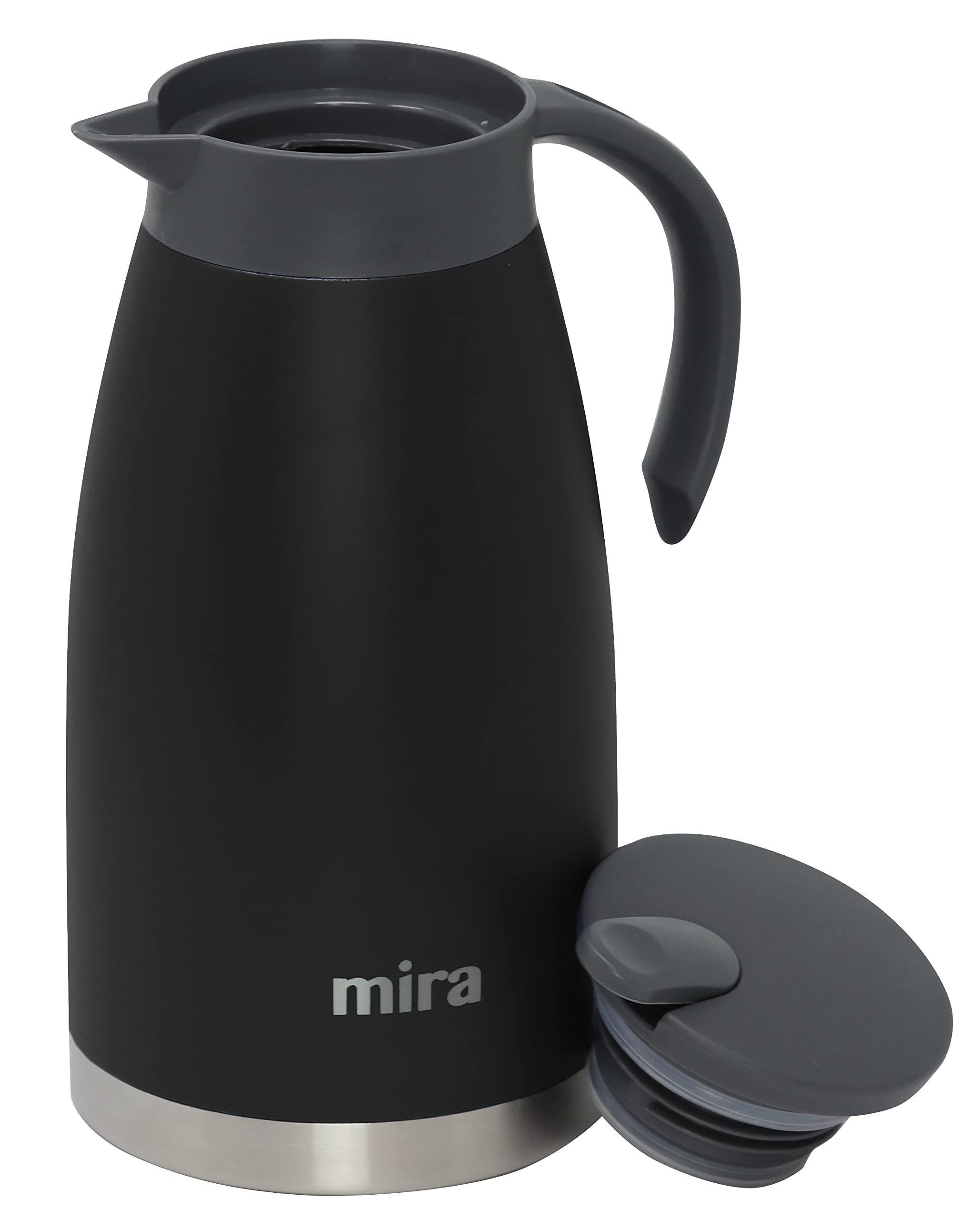 Mira Stainless Steel Thermal Coffee Carafe, Double Wall Insulated Vacuum Flask, Tea, Water, And Coffee Dispenser, 1.5 Liter / 50