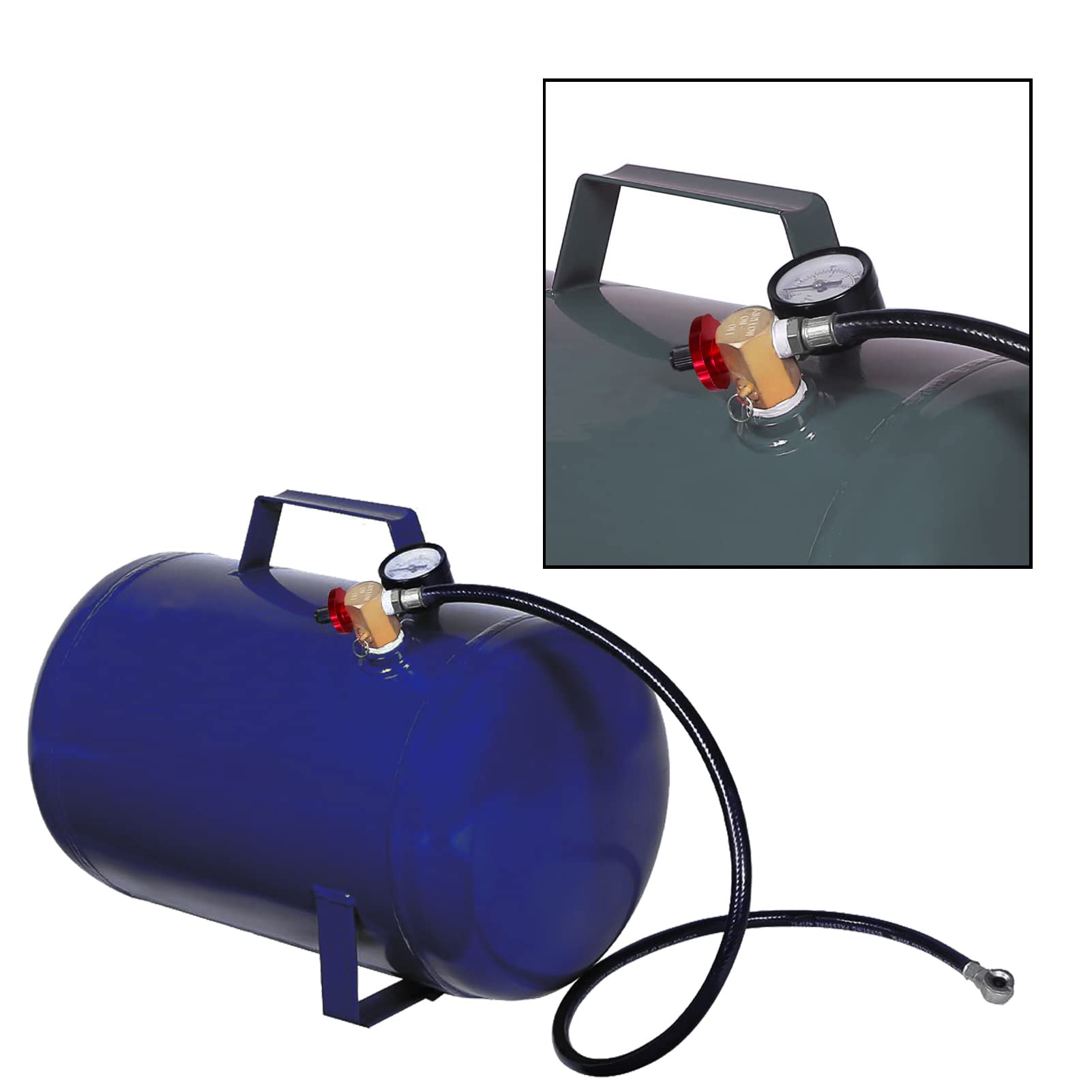 2 Pack Air Tank Manifold With Fill Port,Sunroad Aluminum Knob,Safety Valve And Relief Bypass 1/2'' Npt Tank X 1/4'' Npt Hose X 1