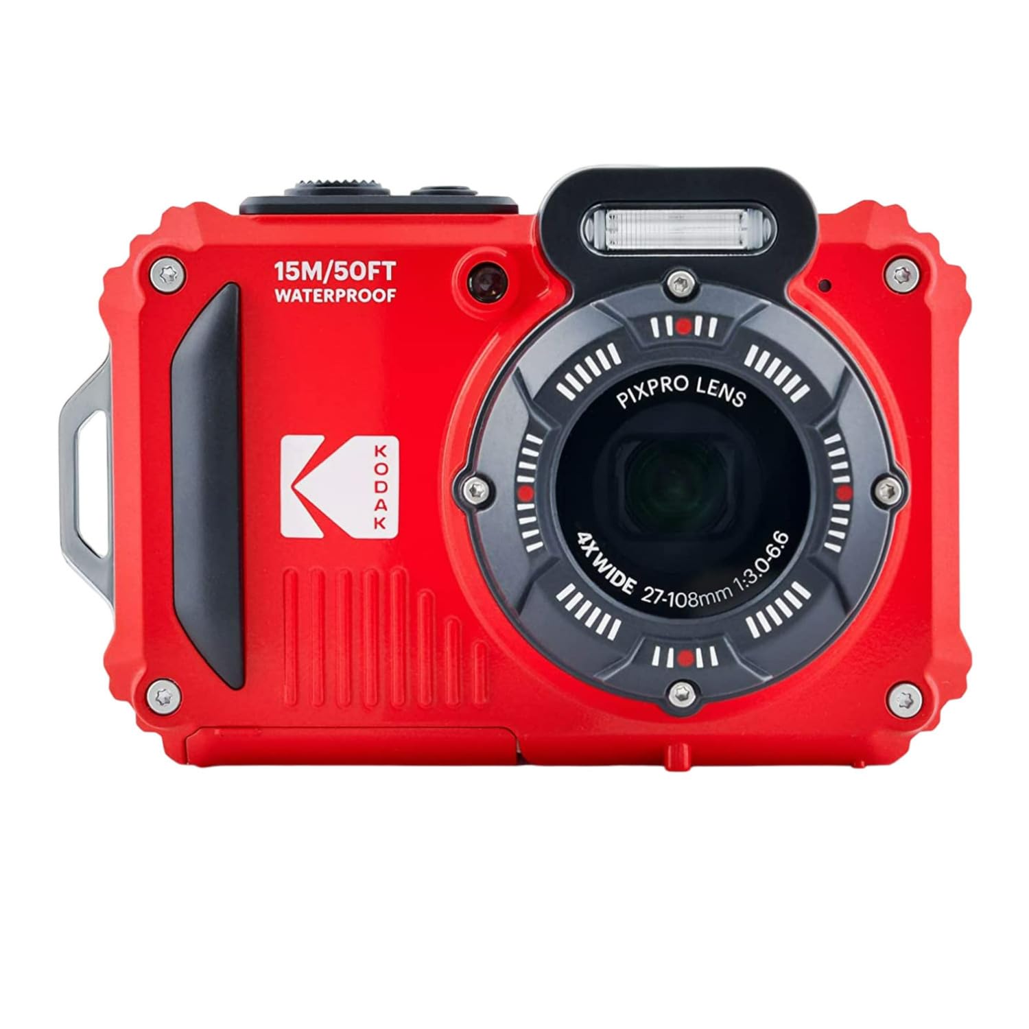 Kodak Pixpro Wpz2 Rugged Waterproof 16Mp Digital Camera With 4X Optical Zoom (Red) With Gadget Bag And Accessory Kit, 32Gb Uhs I