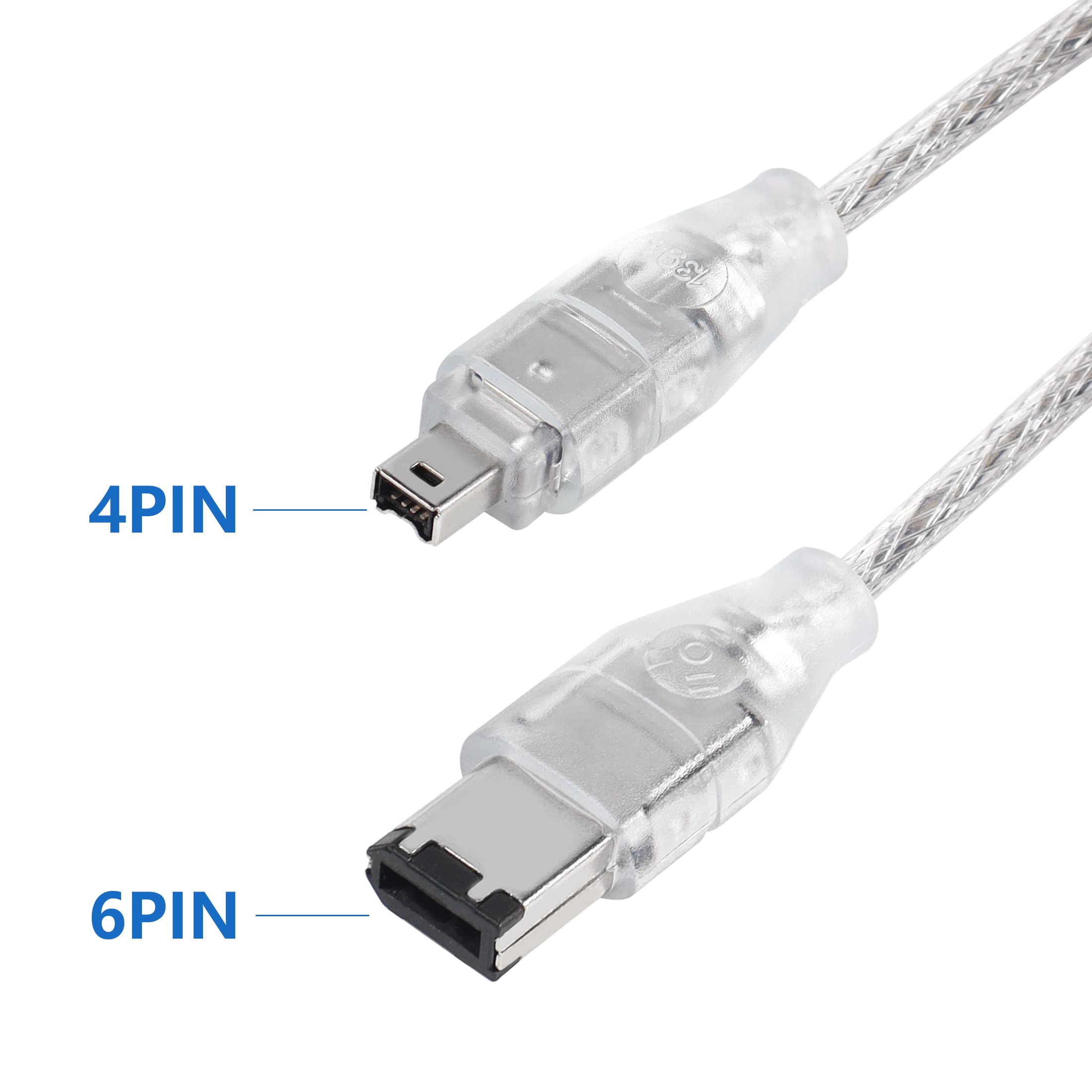 Yacsejao Firewire Dv Cable Ieee1394 6 Pin To 4 Pin Male To Male Ilink Adapter Cord Cable For Digital Camera(4.9Ft/1.5M)
