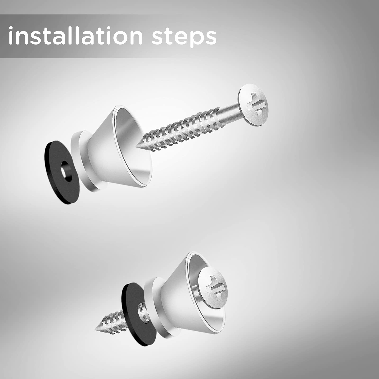 Savita 12 Pieces 0.9X0.5'' Guitar Strap Locks And Buttons Set, Strong Metal Guitar End Pins With Screws And Rubber Blocks For Ac