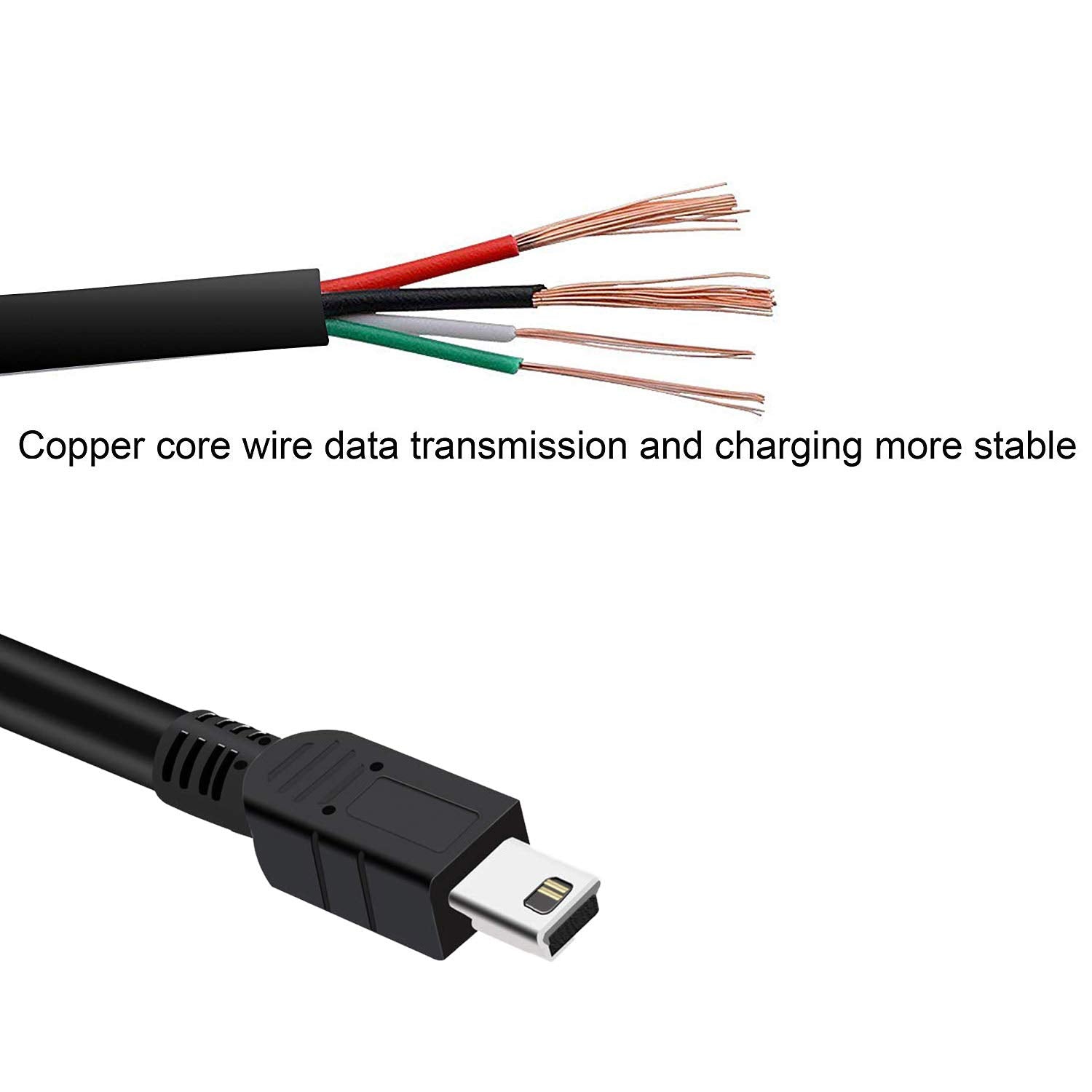 Suptig Charging Cable Mini Usb Charging Cable 2 Pack Compatible For Gopro Hero 4 Silver Hero 4 Black Hero 3+ Silver Hero 3+ Blac