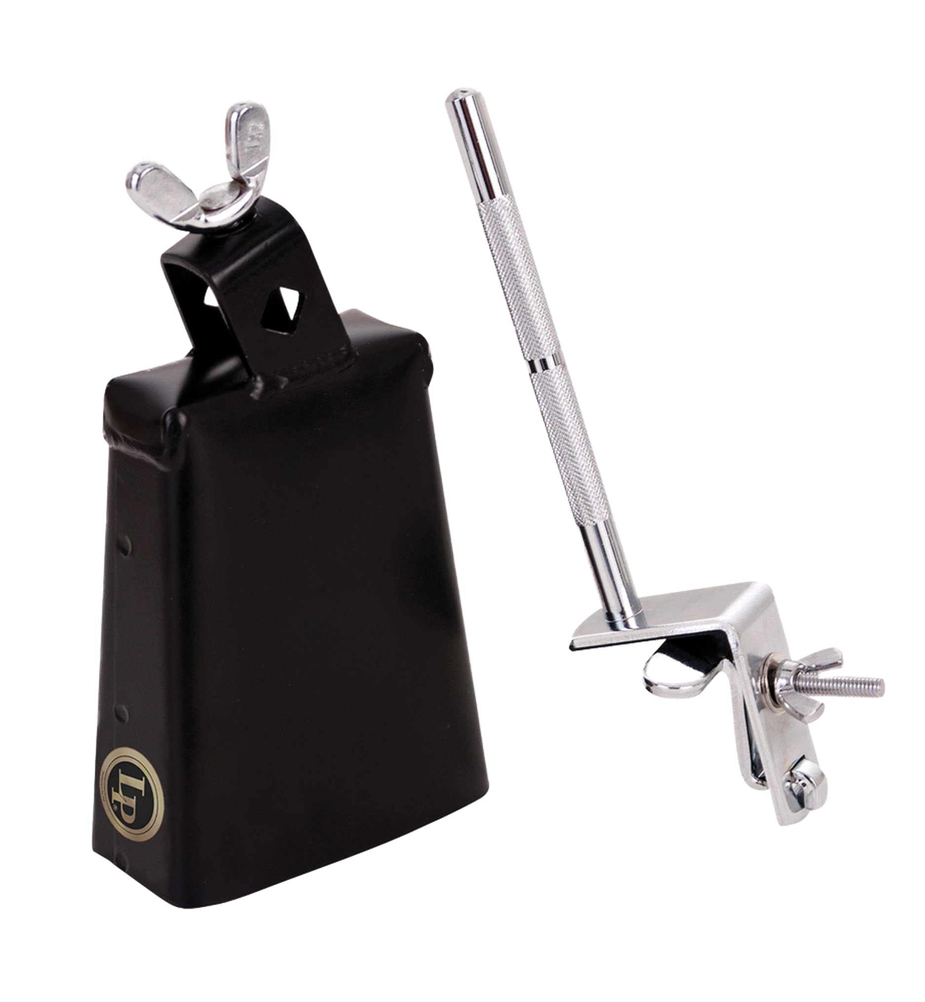 Latin Percussion City Cowbell with Mount (LP20NY-K),Silver,Black