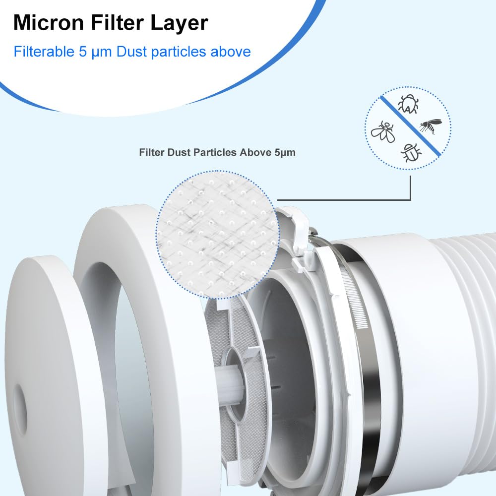 Weiworld Passive Air Vent 4Inch For Fresh Air Environment Energy Efficient Fresh Air Intake Come With Aluminium Telescopic Duct,