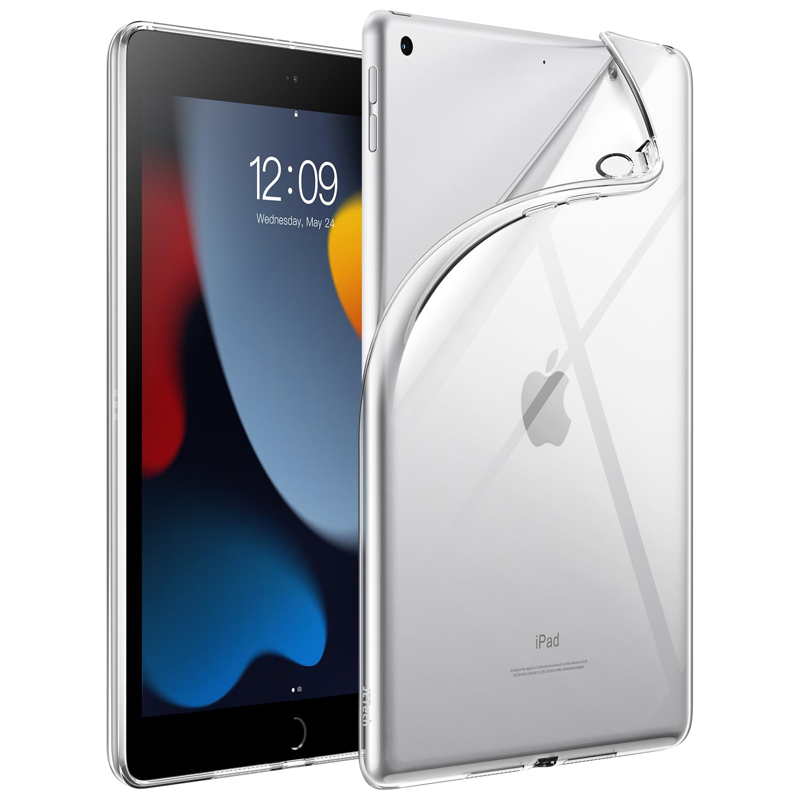 JETech Case for iPad 9/8/7 (10.2-Inch, 2021/2020/2019 Model, 9th/8th/7th Generation), Soft TPU Transparent Slim Shockproof Table
