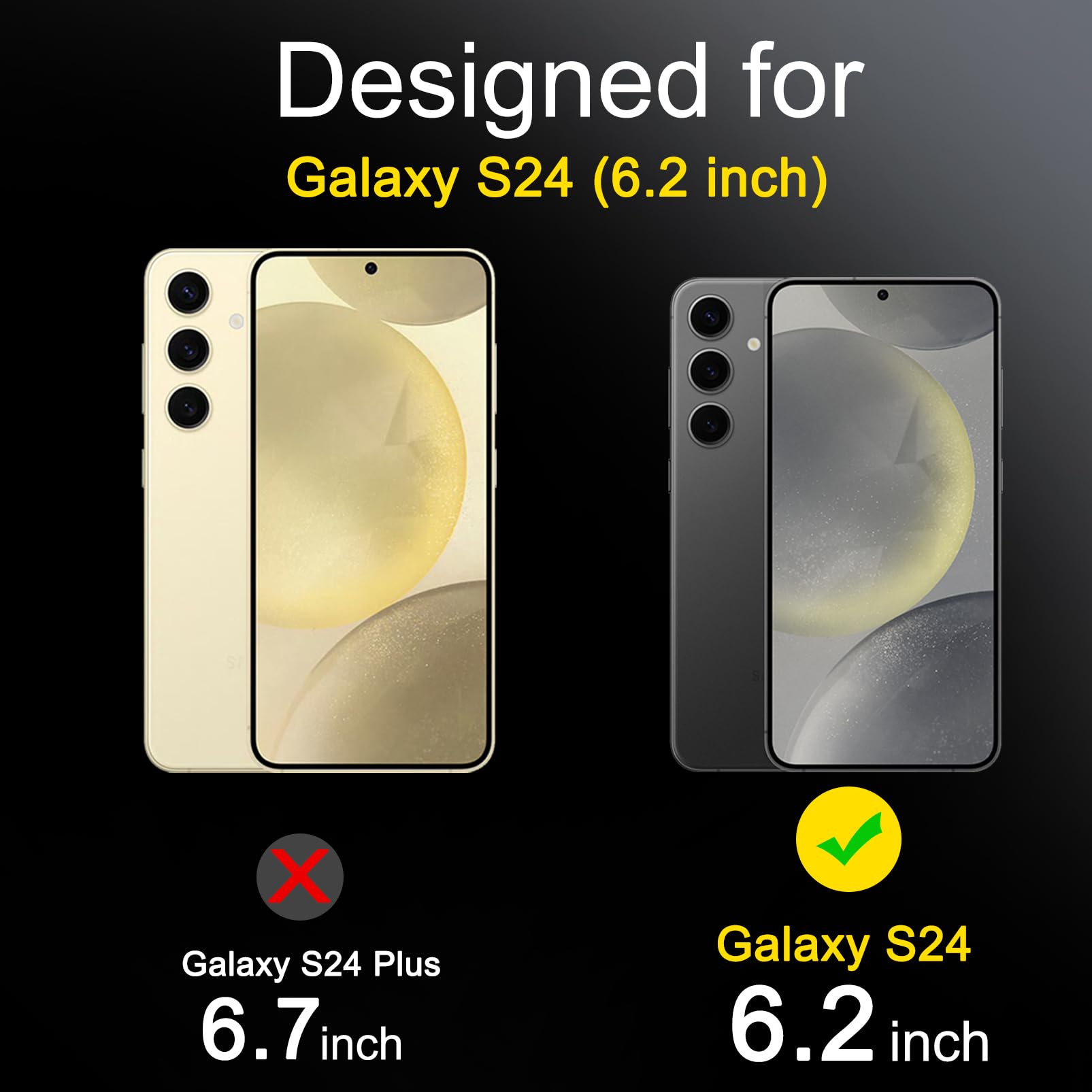 Ferilinso 4 Pack Privacy Screen Protector For Samsung Galaxy S24 With 4 Pack Tempered Glass Camera Lens Protector Phone Case Fri