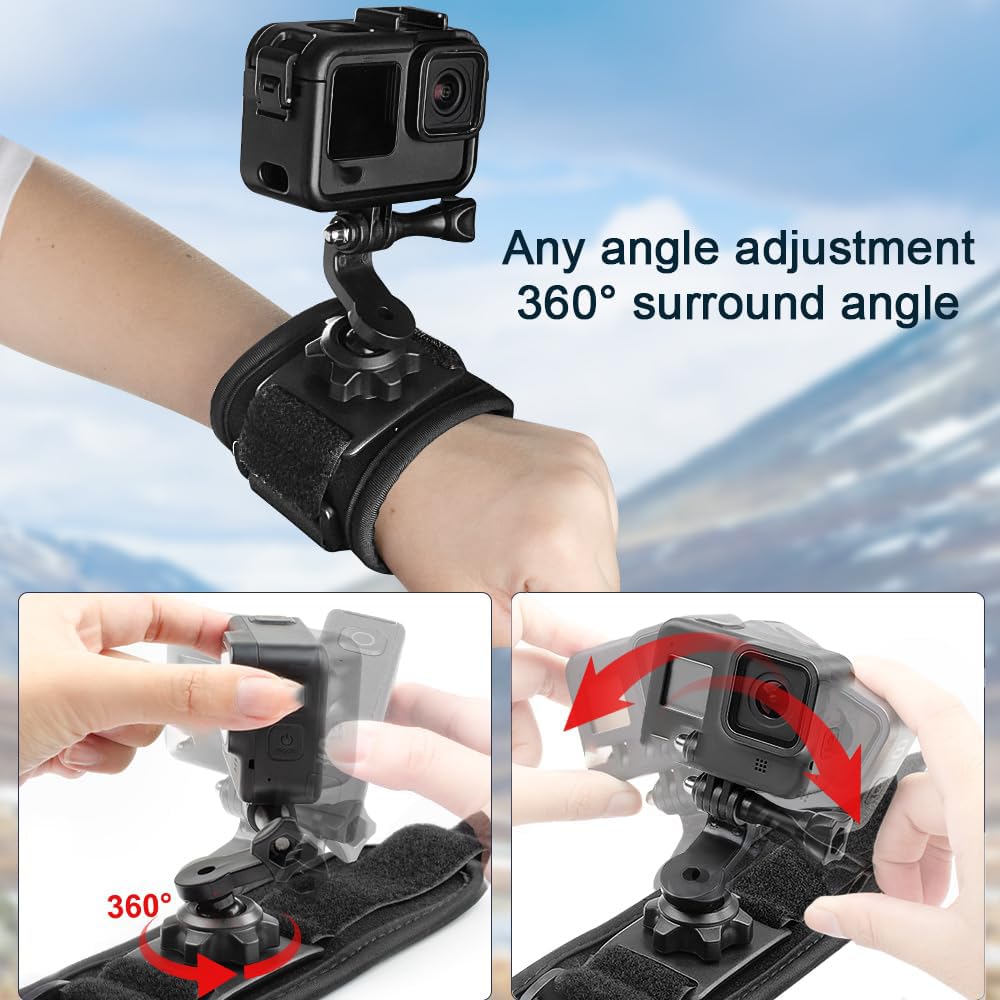 Taisioner Gopro Accessories Kit For Gopro Hero 12/11/10/9/8/7/6/5/4,Chest Strap Harness, Backpack Strap,Shoulder Strap,Wrist Strap,Head Strap Mount