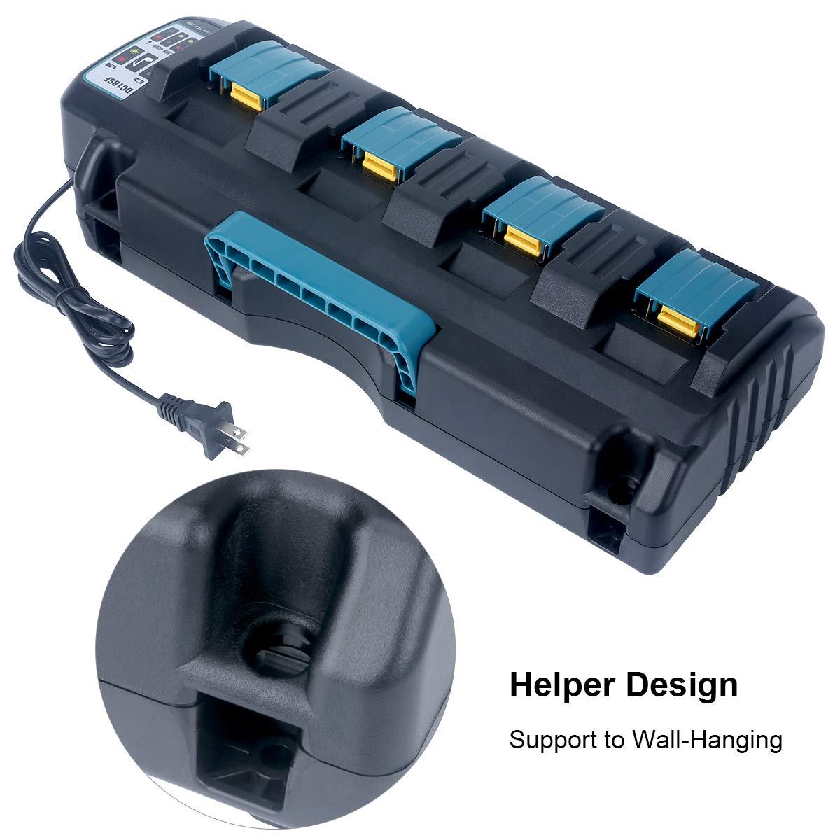 Biswaye 4 Port 18V Rapid Charger Dc18Sf Compatible With Bl1830 Bl1840 Bl1850 Bl1860 Bl1820B Bl1815 Bl1430 Bl1415 Charger Dc18Rc