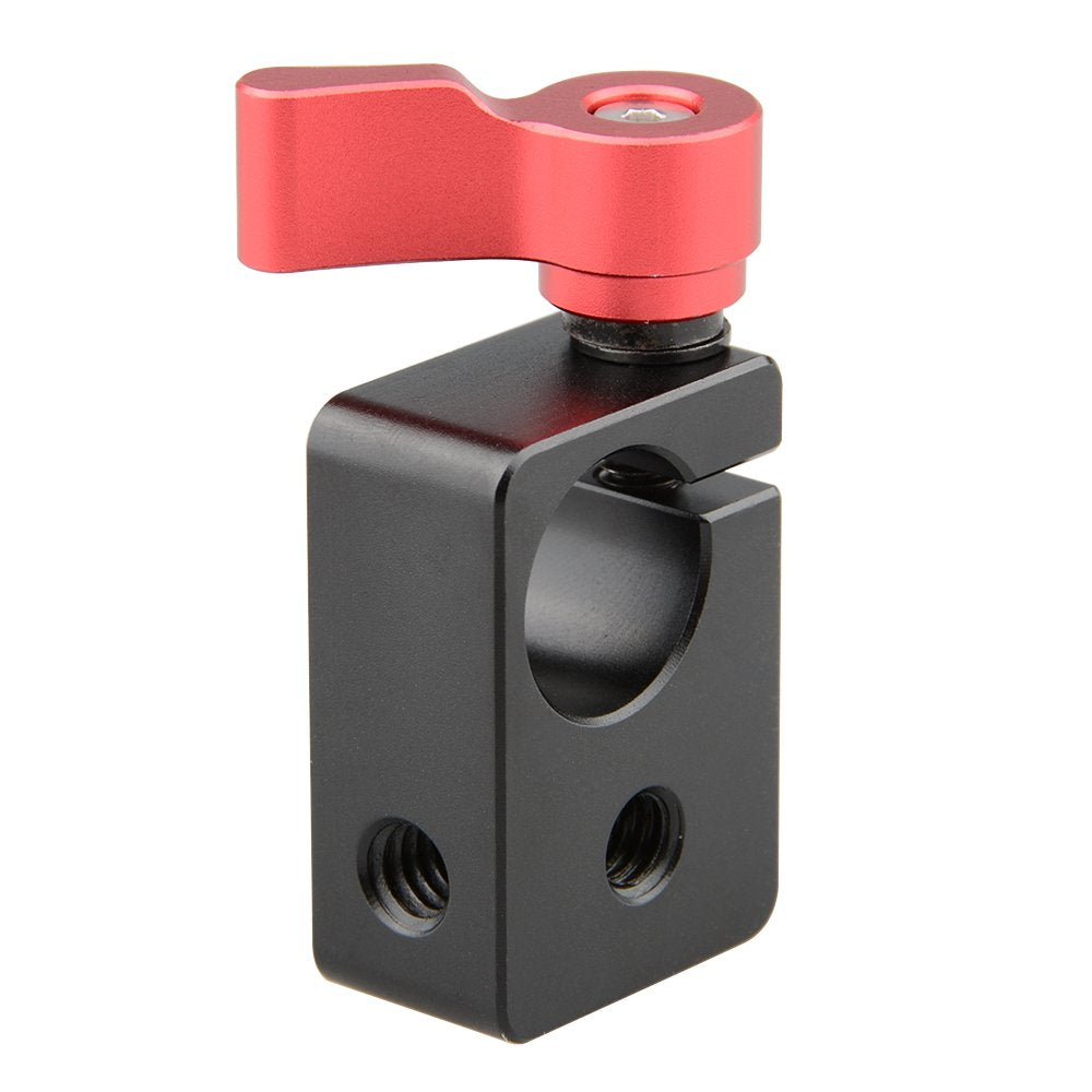 CAMVATE 15mm Rod Clamp with 1/4 Threaded Hole for Camera DIY Accessories(Red) - 0864