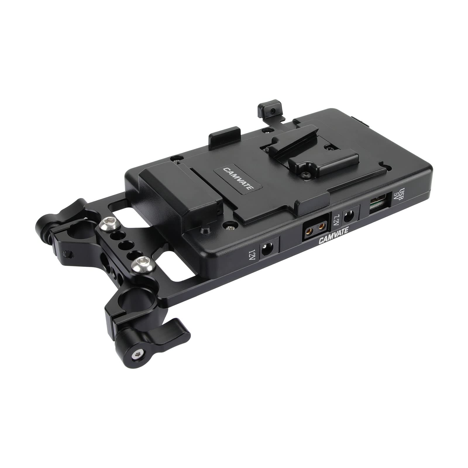 Camvate V Lock Mounting Plate Power Supply Splitter With 15Mm Rod Clamp - 1524