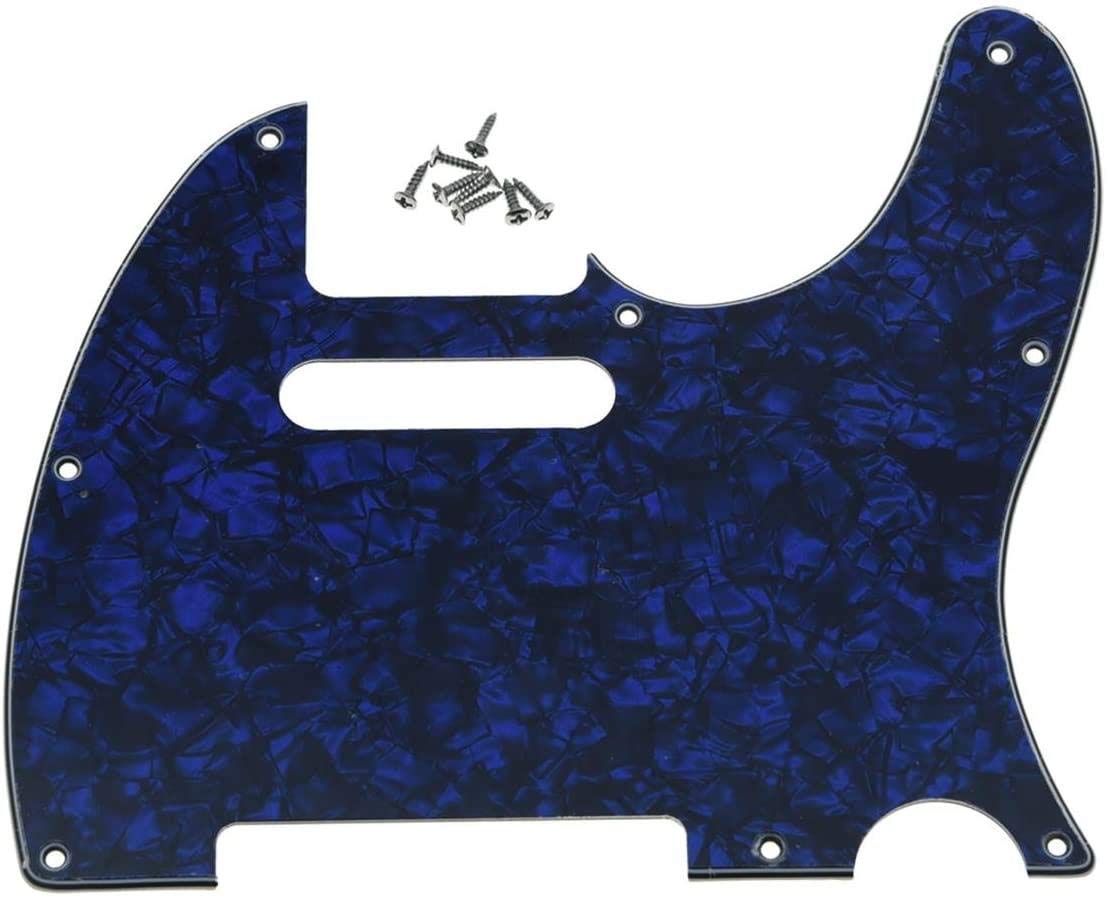 Dopro 8 Hole Tele Guitar Pickguard Scratch Plate for USA/Mexican FD Telecaster Blue Pearl