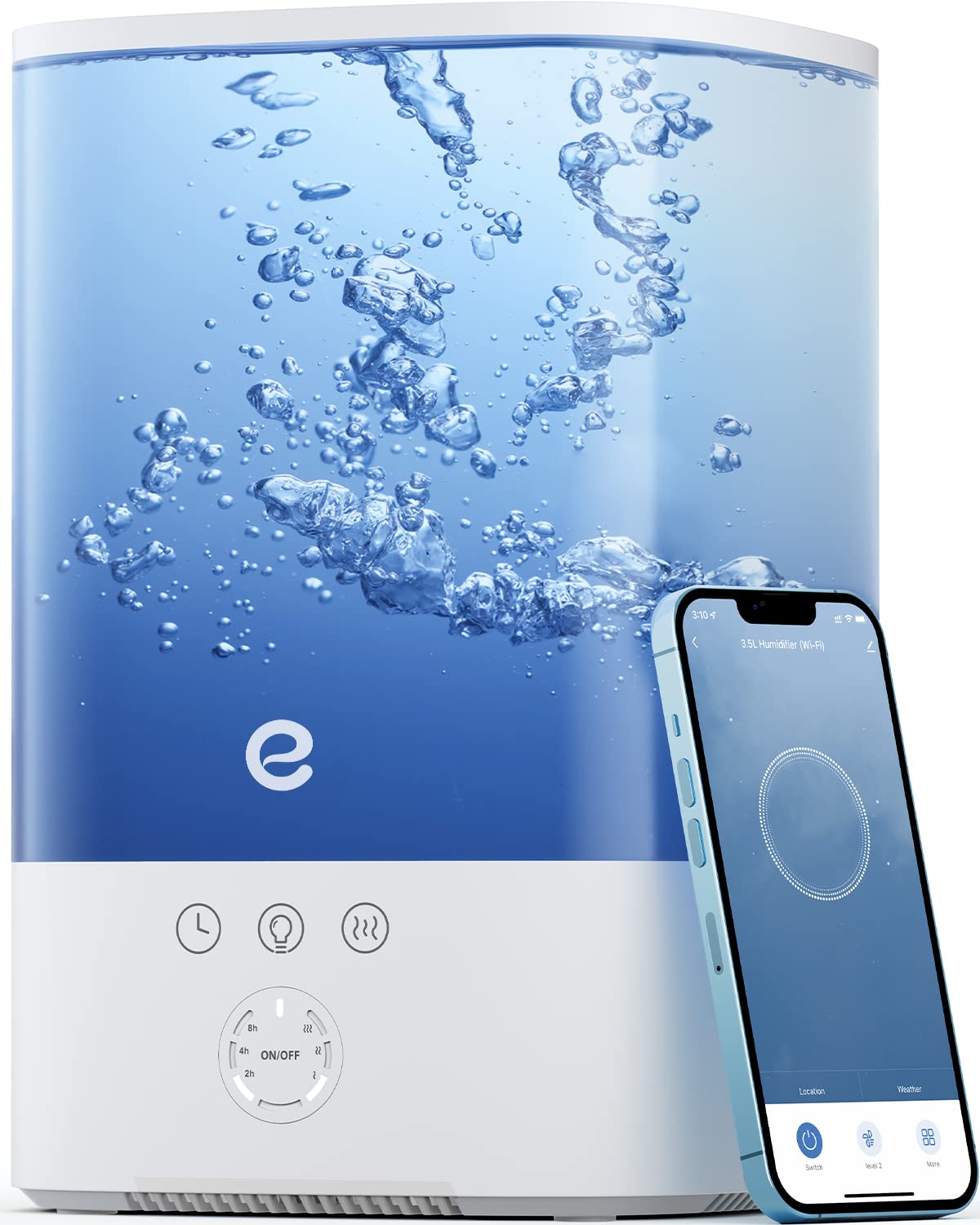 Esemoil Humidifiers For Bedroom, 3.5L Top Fill Cool Mist Humidifier For Baby Nursery & Plants, Oil Diffuser, 40 Hour & 8 Color N