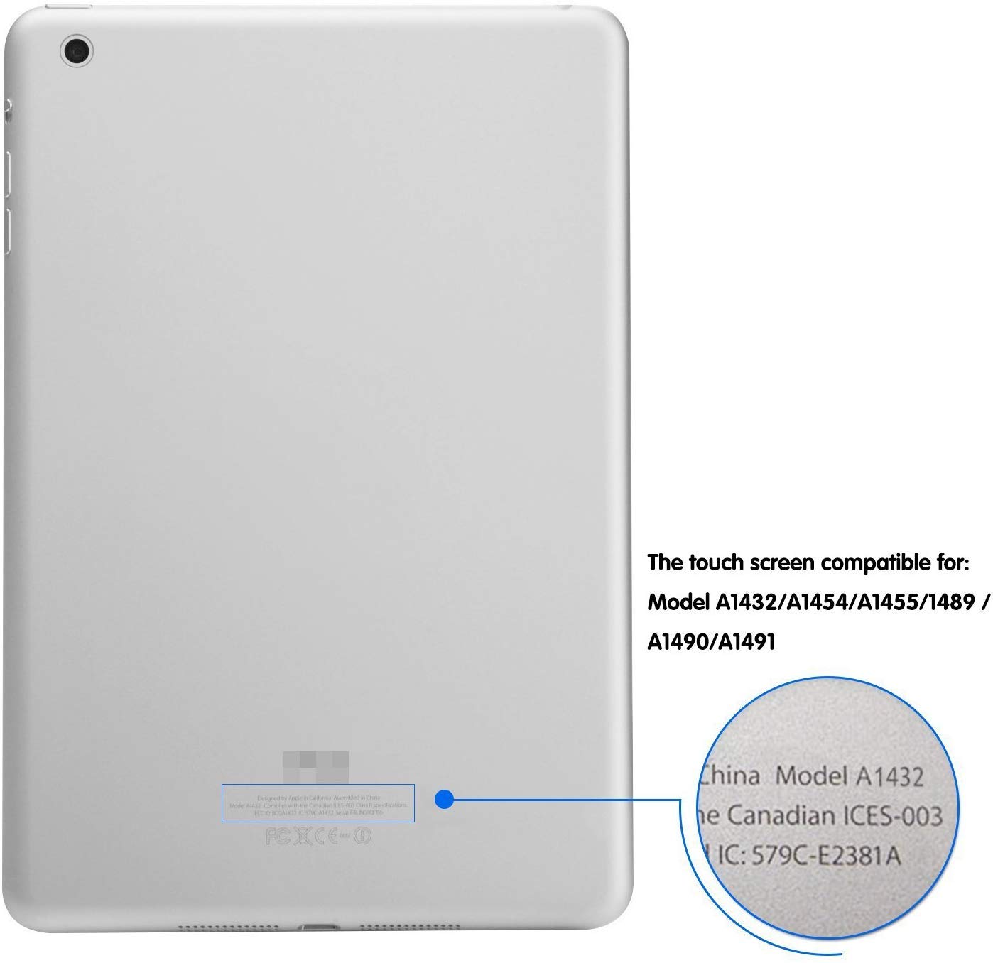 Black Digitizer Repair Kit For Ipad Mini 1&2 A1432 A1489 Touch Screen Digitizer Replacement With Ic Chip + Home Button + Tools +