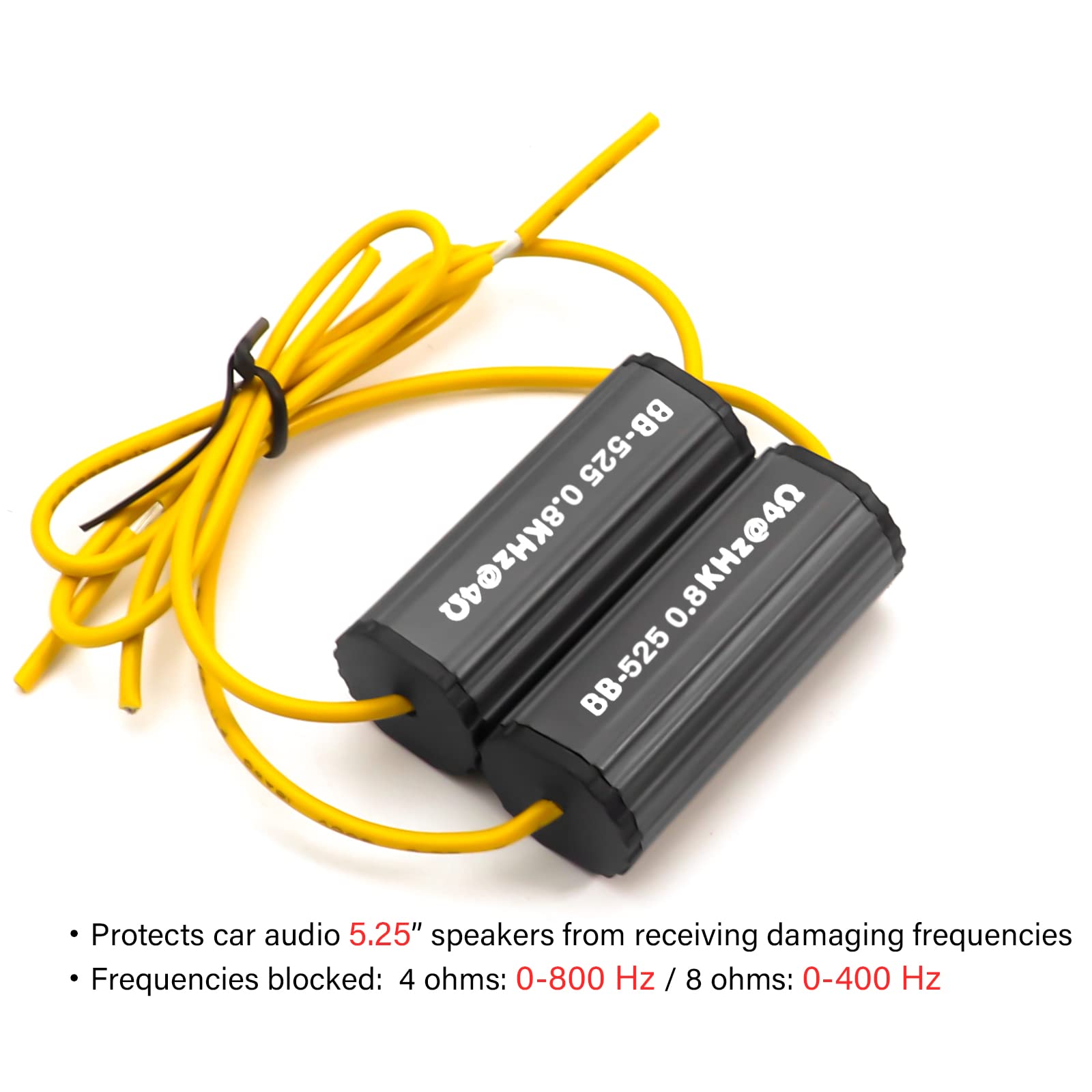 Recoil Bb 525 Bass Blocks Designed To Protect Car Audio 5.25 Inch Speakers, Eliminate Frequencies 0 800Hz At 4 Ohms, Pair