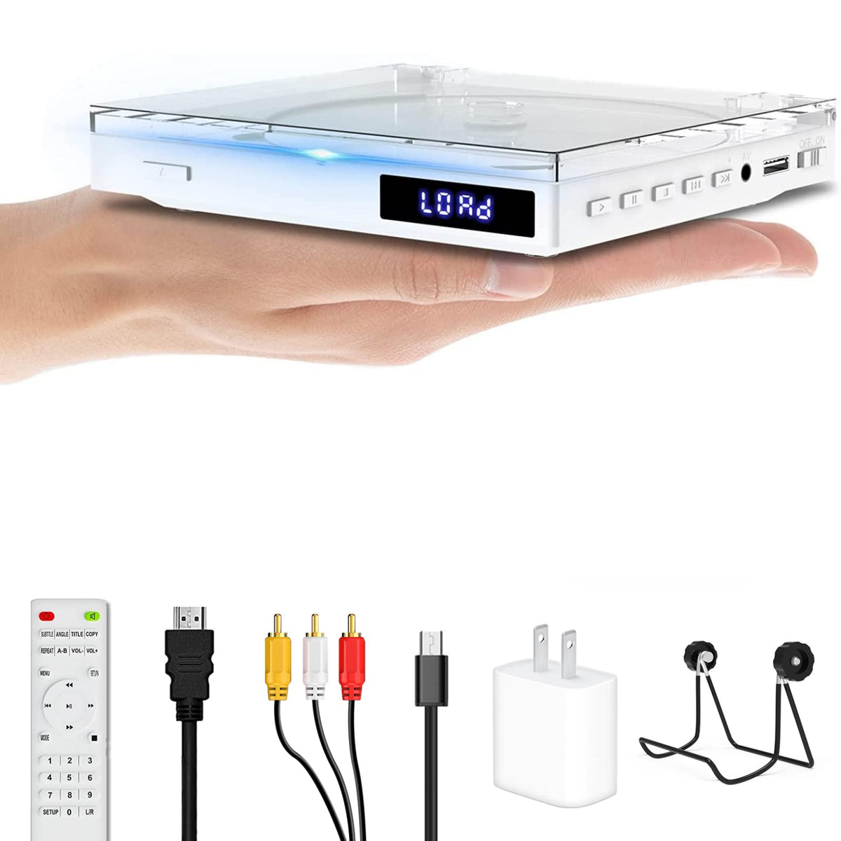 Mini Dvd Player, Hdmirca Output With Mini Dvd Players For Tv, Supports All Region Ntscpal Up To 1080P, Usb Input Design, Package