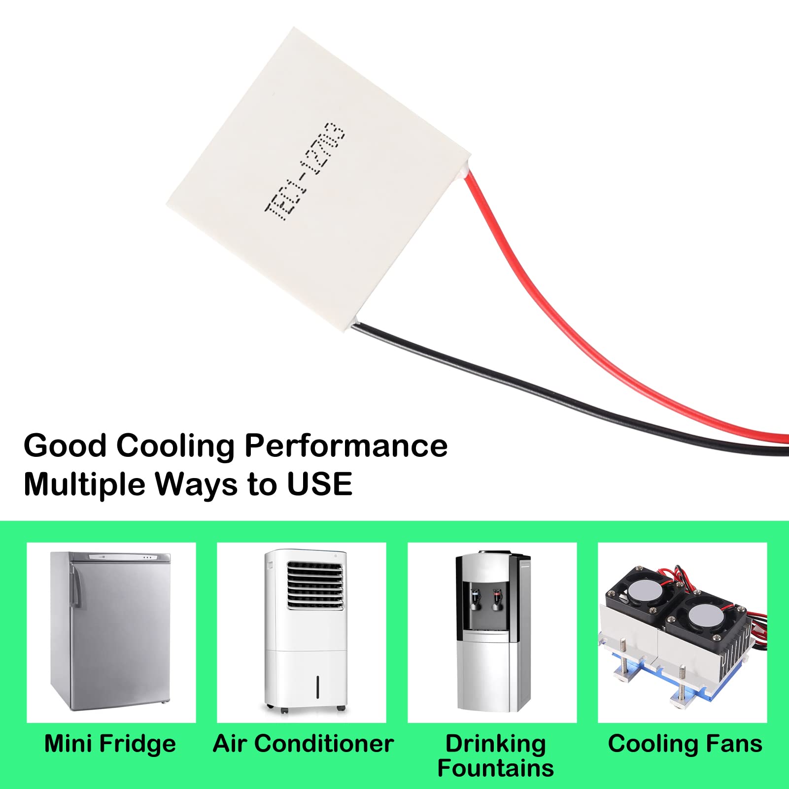 6Pcs Tec1 12703 Heatsink 12V 12A 29.7W Thermoelectric Cooler 40Mm X 40Mm Cooling Peltier Plate Module For Semiconductor Thermoelectric Heatsink Generation
