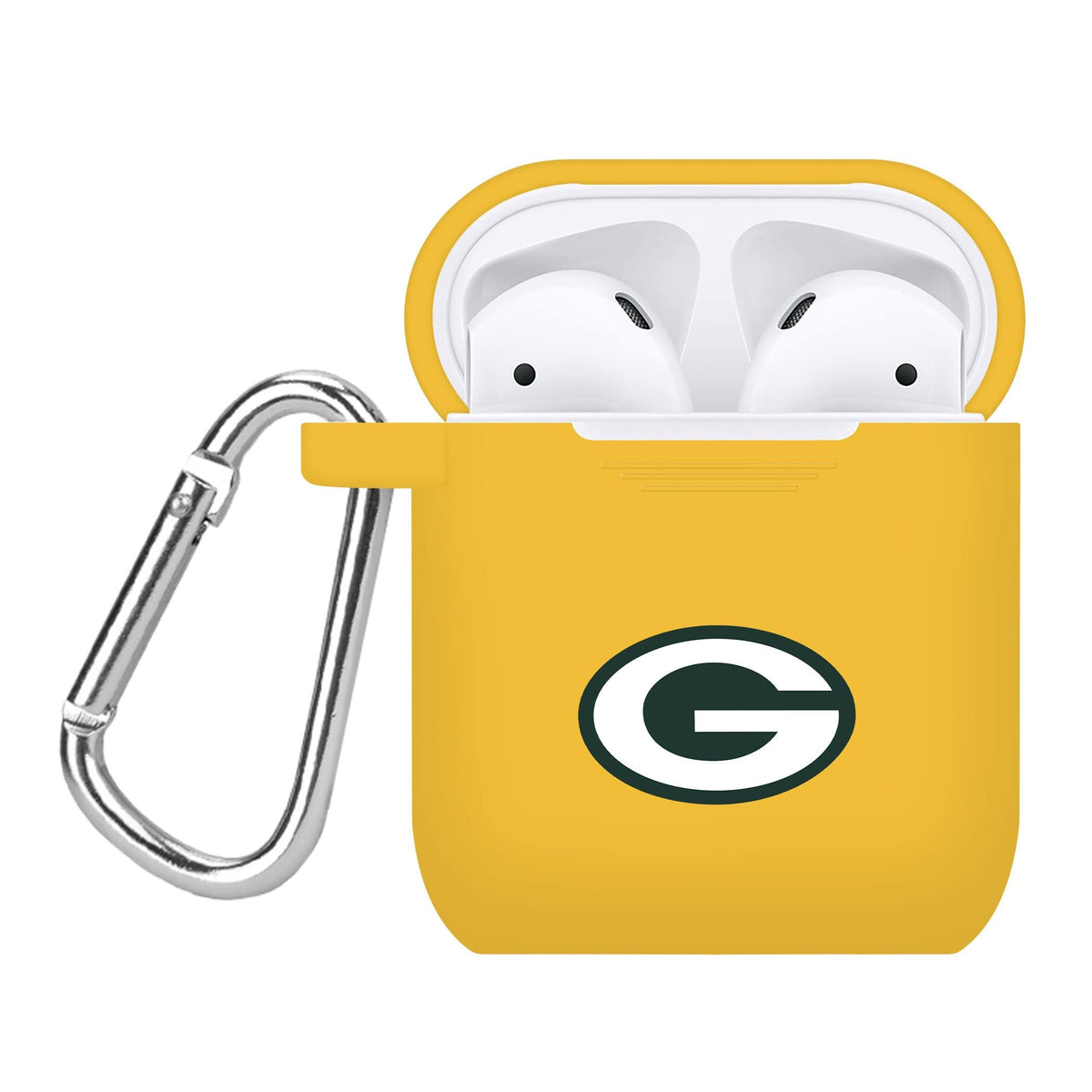 Game Time Green Bay Packers Silicone Case Cover Compatible With Apple Airpods Generation 1 & 2 Battery Case (Yellow)