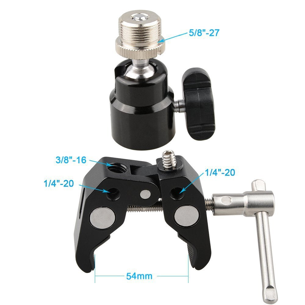 Camvate Crab Clamp Articulated 1/4 Mini Ball Head For Microphones   1465