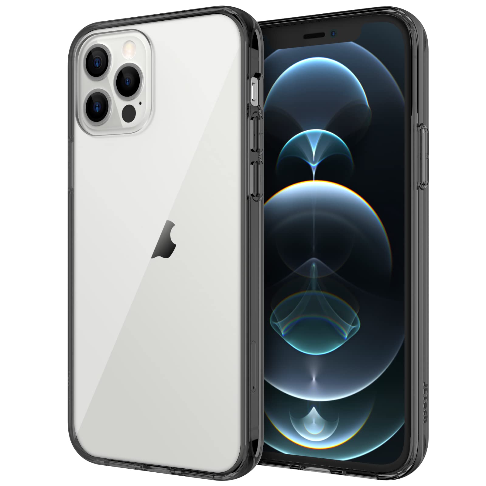 Jetech Case For Iphone 1212 Pro 61 Inch, Non Yellowing Shockproof Phone Bumper Cover, Anti Scratch Clear Back (Black)