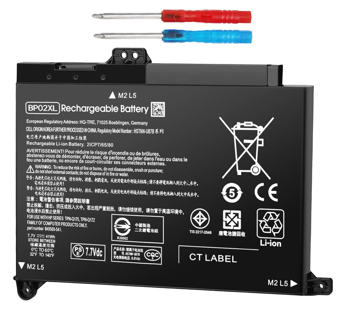Dmkaollk 41Wh Bp02Xl 849909 850 Battery Replacement For Hp Pavilion 15T Au100 15T Au000 15 Au123Cl 15 Au063Cl 15 Au063Nr 15 Au06