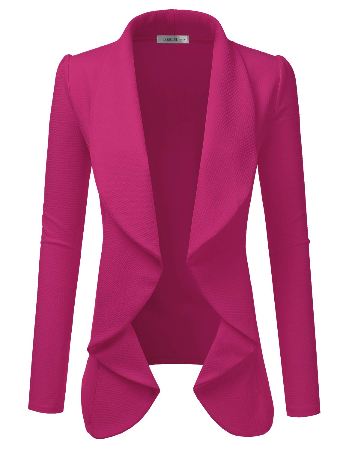 Doublju Classic Draped Open Front Blazer Jacket For Women With Plus Size