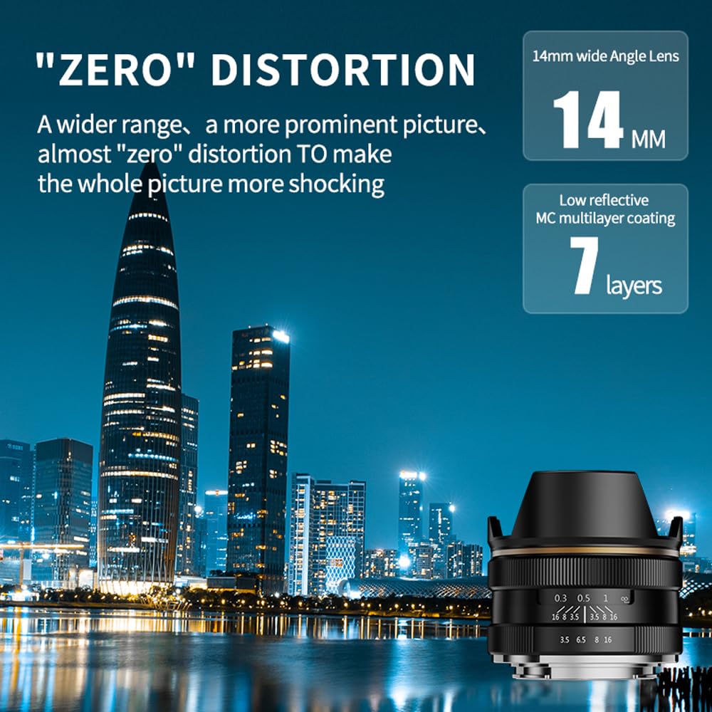 Jintu 14Mm F3.5 Manual Wide Angel Lens Macro Photography Large Aperture Aps C For X Mount Cameras X H1 Xt1 X T2 X A2 X A2 X A3 X A5 X A7X T3 X T20 X T30 X T100 X T200 X Pro1 X T30 Ii X T4 X T3