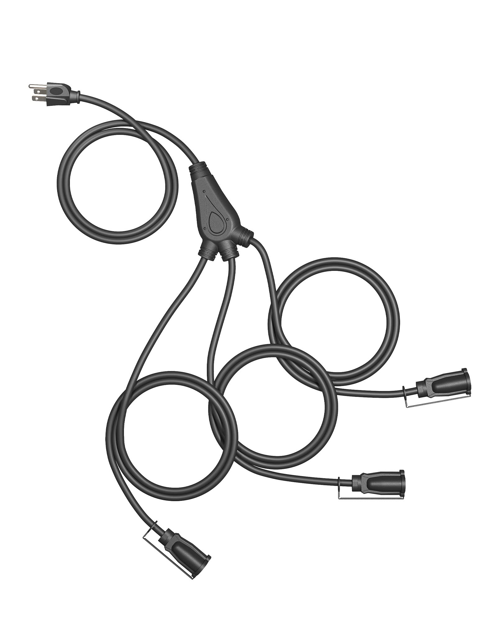 Dewenwils Outdoor Extension Cord 1 To 3 Splitter, Total 12Ft, 13A 125V 1625W 16/3C Sjtw Extension Cord Outdoor, Heavy Duty Exten