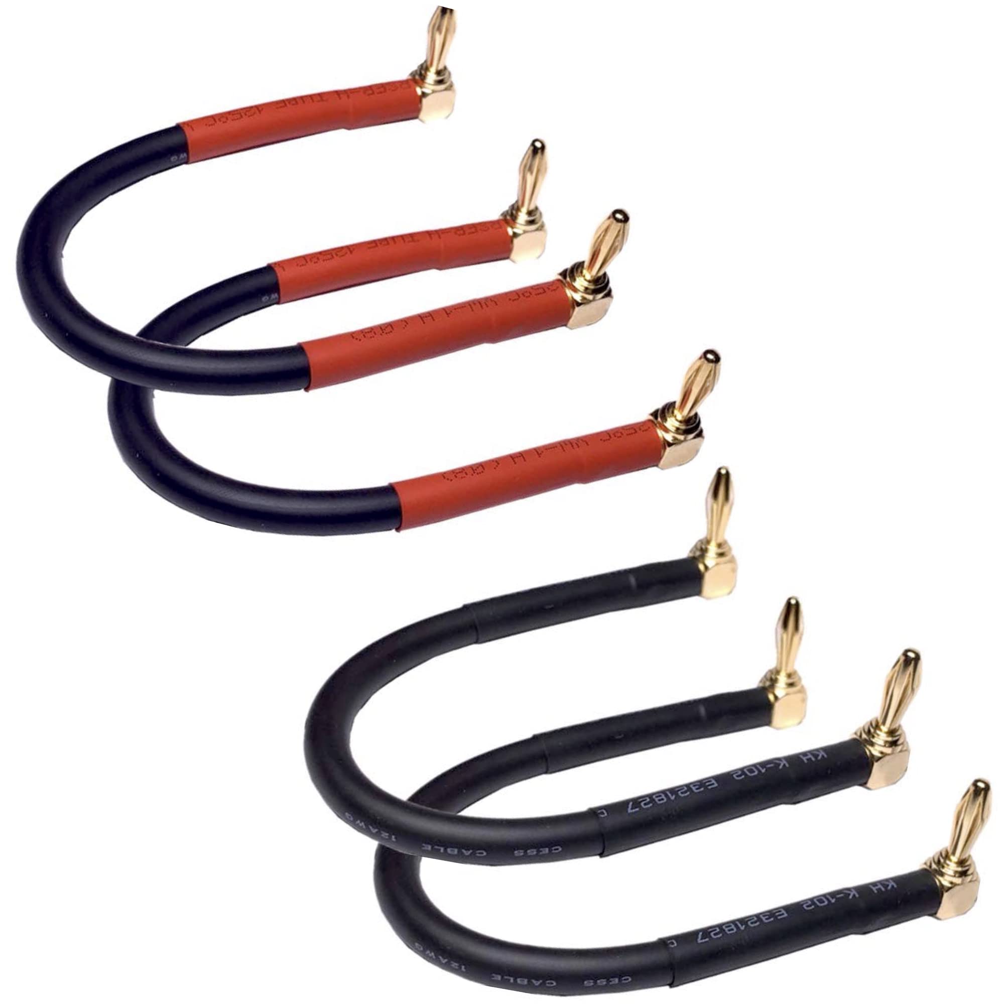 Cess 138 6I Right Angle Banana Plug Jumper Cable, Speaker Jumpers, (90 To 90, 6 Inch)