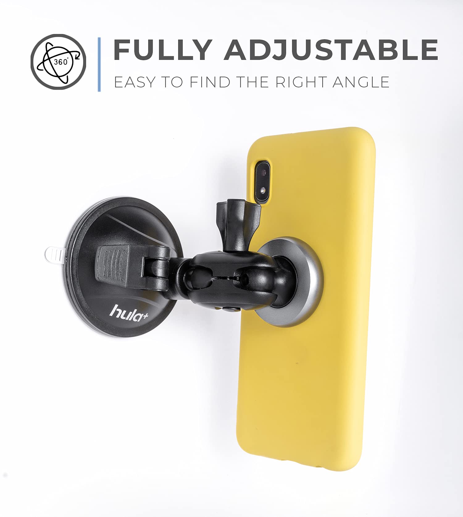 Hula+ Magnet Phone Holder Reusable Stand, Portable Mount For Shower Mirror Kitchen Window & Bathroom Compatible With All Phones,