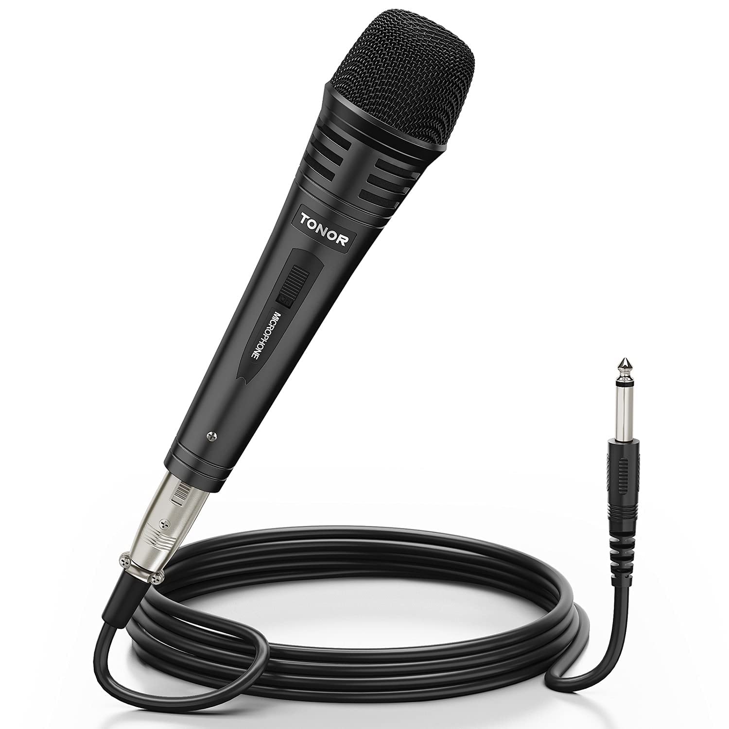 TONOR K1 Vocal Microphone for Singing, Dynamic Handheld Wired Karaoke Mic, Microfono with 5M XLR to 1/4 Cable, Compatible with A