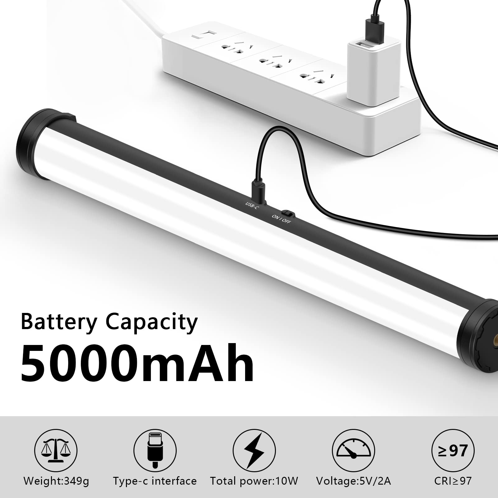 2 Pack Rgb Led Video Light Stick Wand, Obeamiu 2600 9600K Photography Lighting, 5000Mah Rechargeable Battery, 21 Lights Effect F