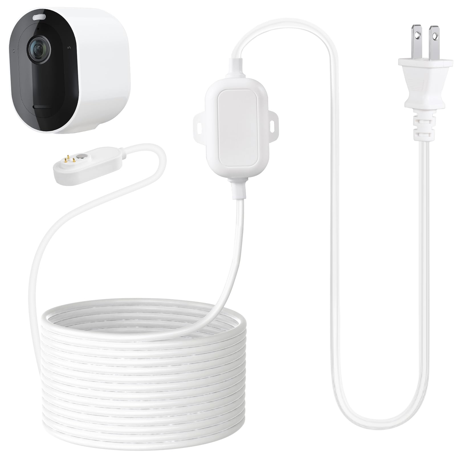 ALERTCAM Magnetic Charging Cable for Arlo Pro 5S/Pro 4/ Pro 3 Floodlight/Pro 3, Arlo Ultra 2/Ultra, 30ft Weatherproof Charger Co
