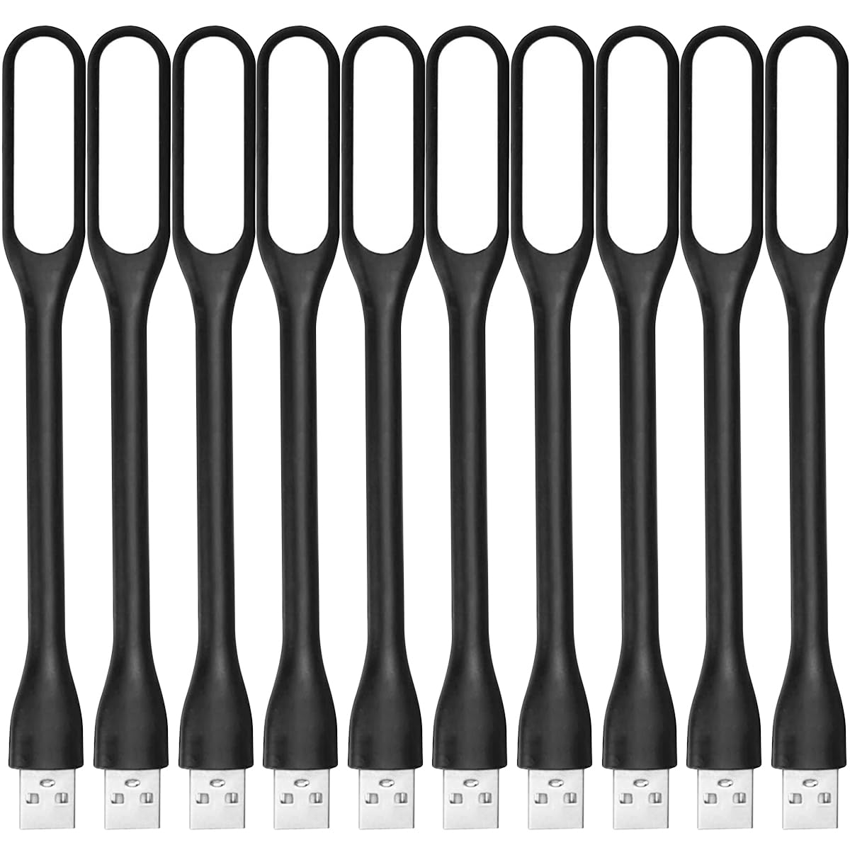 Finenic Usb Led Light Lamp For Power Bank (10 Pcs) Portable Eye Care Mini Night Light With Flexible Arm, Usb Gooseneck Reading L