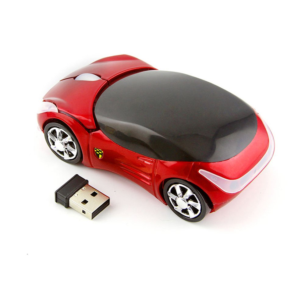 Usbkingdom 2.4Ghz Wireless Mouse Cool 3D Sport Car Shape Ergonomic Optical Mice With Usb Receiver For Pc Laptop Computer Women S