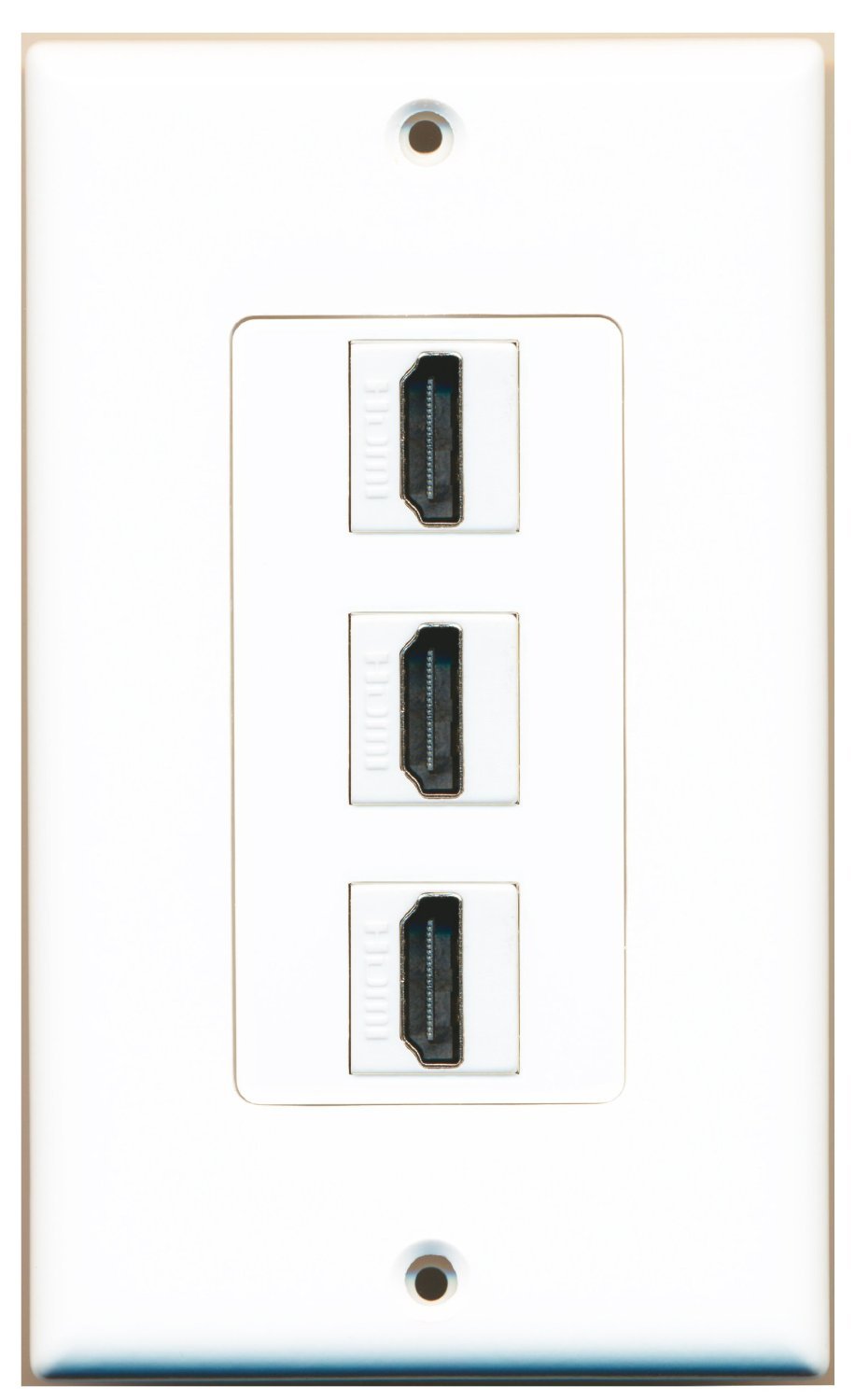 Riteav   3 Port Hdmi 2.0 Decorative Wall Plate (White)