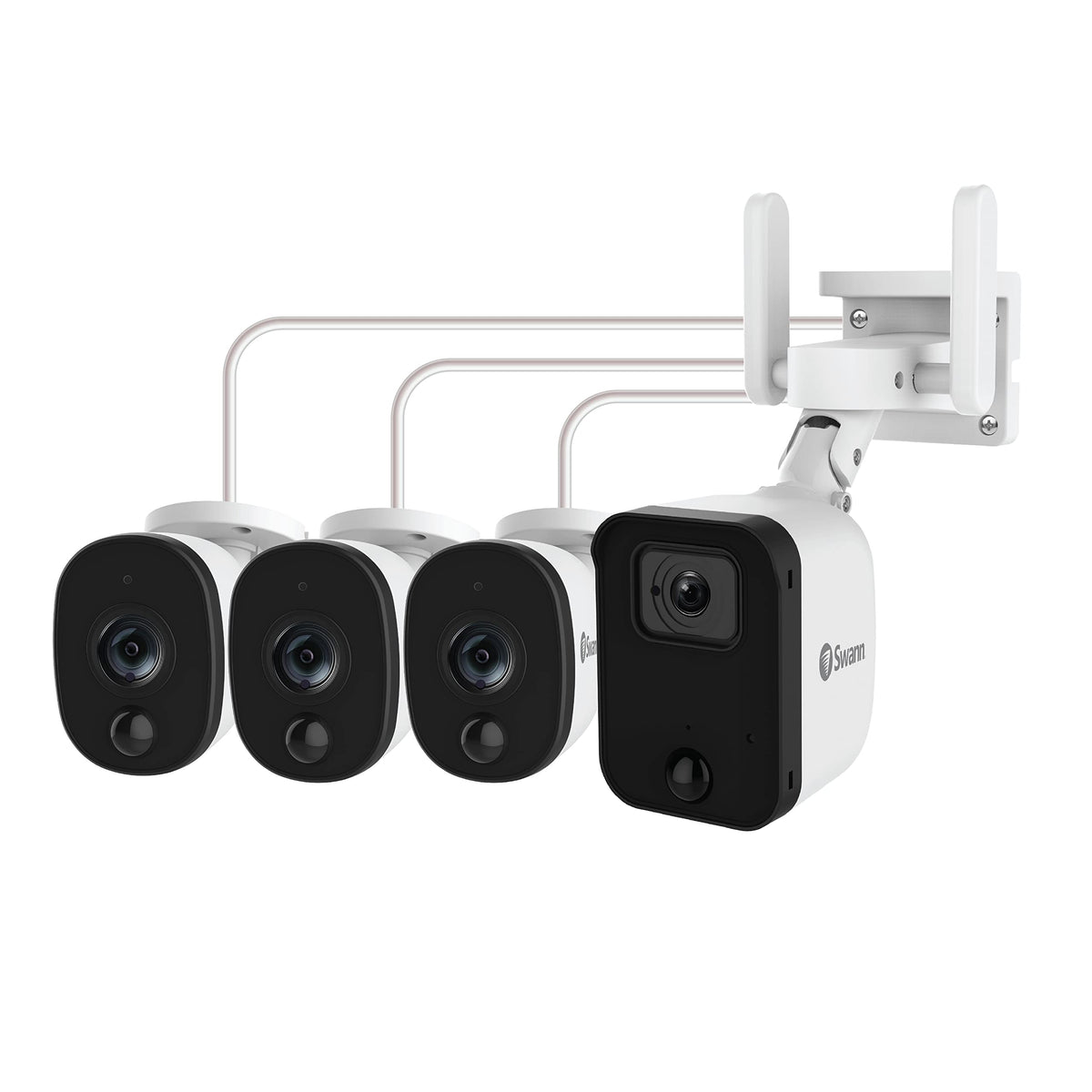 Swann Fourtify Security Camera System With 64Gb Micro Sd Card,1080P Wireless Surveillance Cameras Outdoor Indoor, 1+3 Cam No Hub