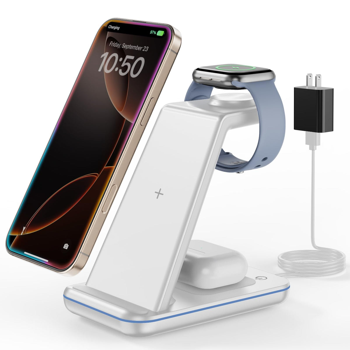 Ciyoyo 3 In 1 Wireless Charging Station, Wireless Charger Stand For Multiple Apple Devices, Wireless Charger For Iphone 16 15 14