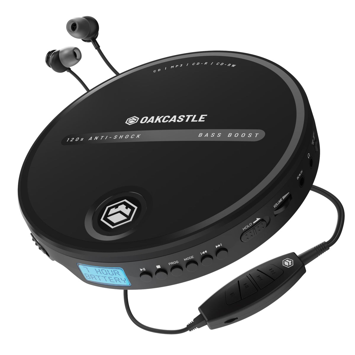 Cd Player Portable, Battery Playback Portable Cd Player 7Hr Playtime, Small Cd Players For Car (Aux Only) | Oakcastle Cd10 Porta