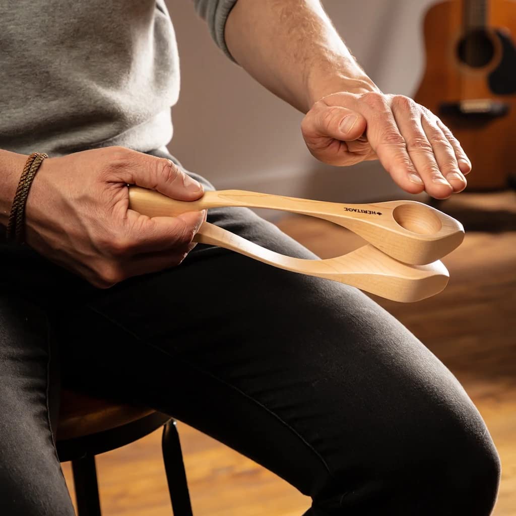 Heritage Musical Spoons Percussion Instrument, Handmade Canadian Maplewood, Natural Wood Folk Sound, Great Gift For Adults And C