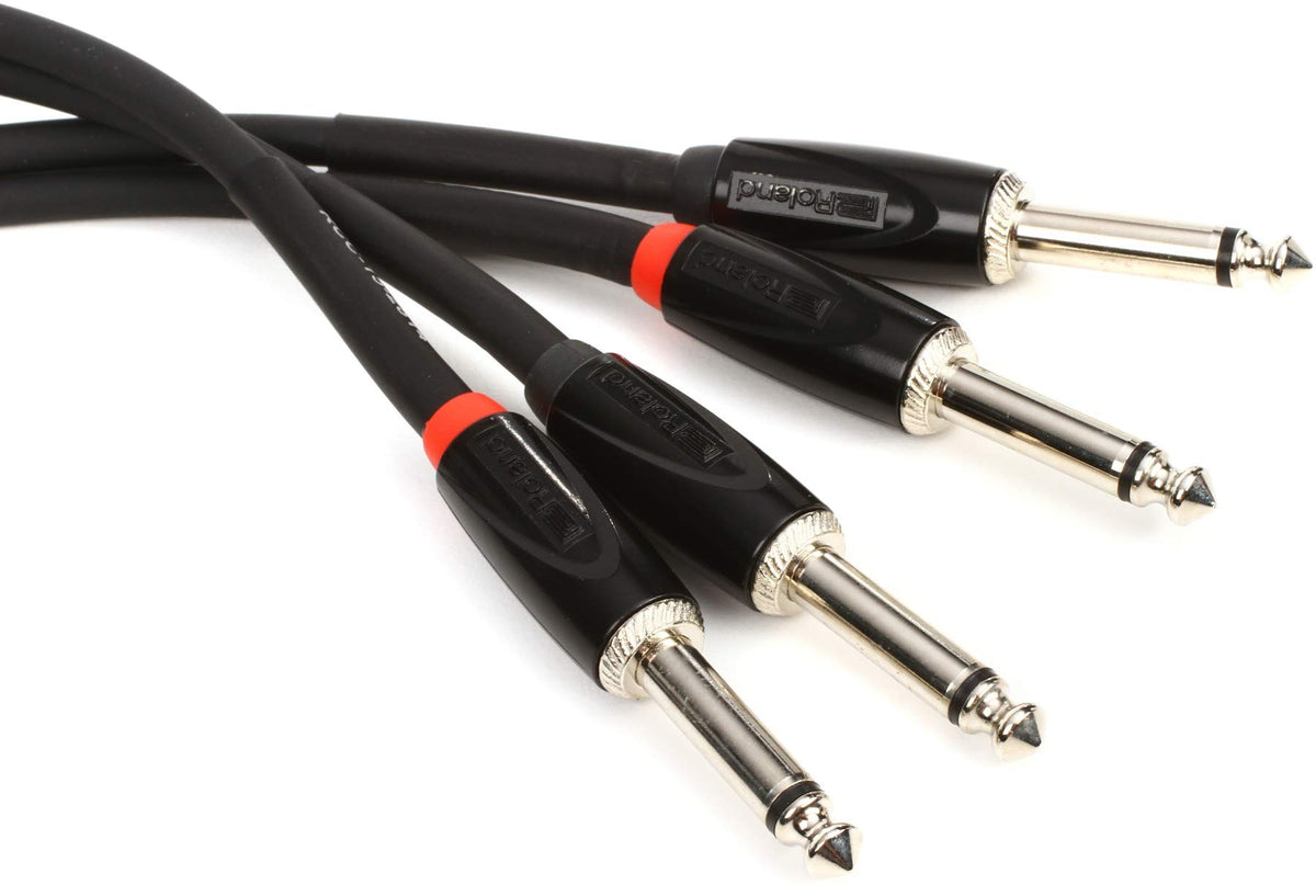 Roland Black Series Interconnect Cable, Dual 1/4 Inch To Dual 1/4 Inch, 15 Feet