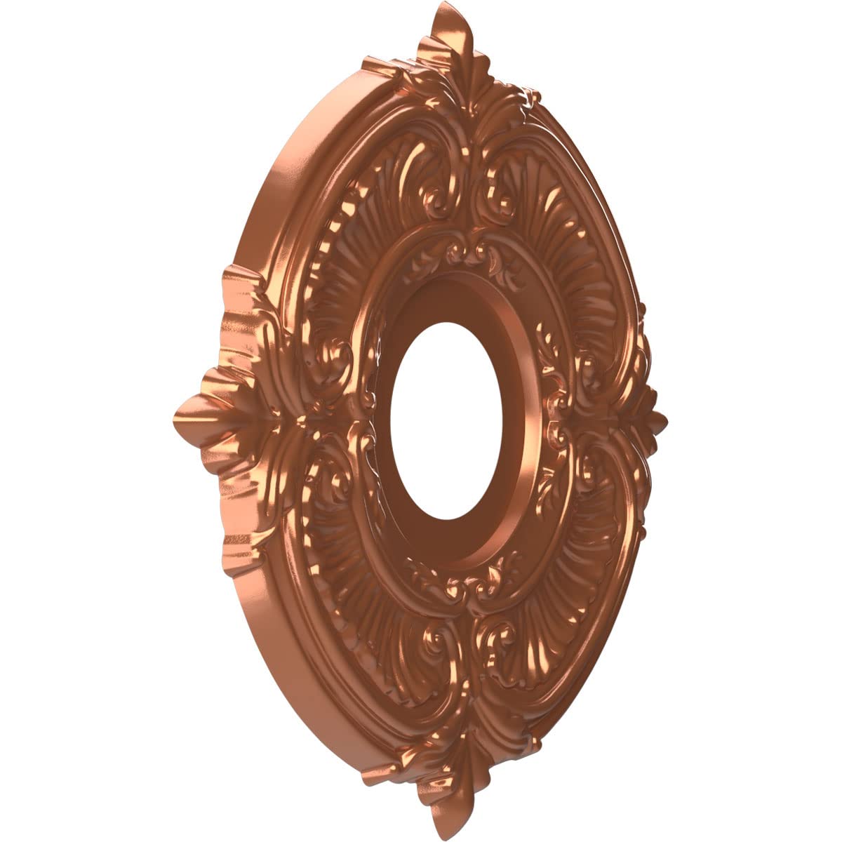Ekena Millwork Cmp13Atbco Attica Thermoformed Pvc Ceiling Medallion (Fits Canopies Up To 5), 13Od X 3 1/2Id X 3/4P, Bright Coat