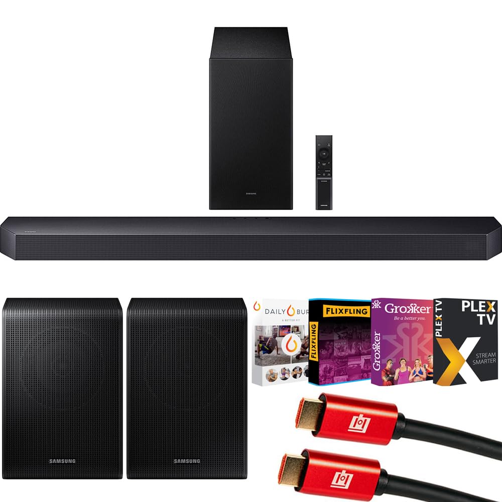 Samsung Hw-Q600F 3.1.2Ch Soundbar And Subwoofer (2025) Q-Symphony Bundle With Swa-9250S Wireless Rear Speaker Kit, Tech Smart Us