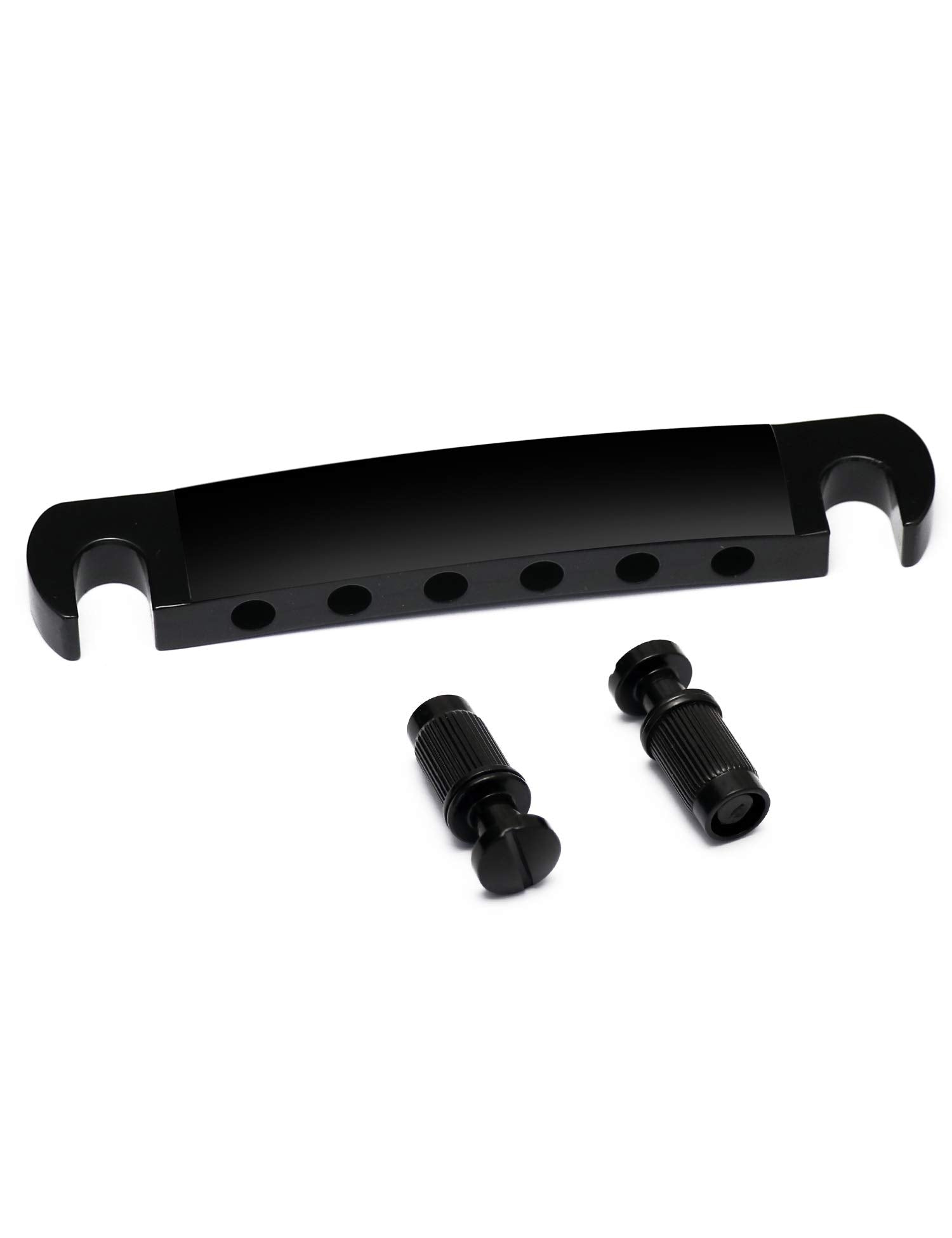 Metallor Tune O Matic Style Guitar Stop Bar Tailpiece For Lp Les Paul Sg Style Electric Guitar Parts Replacement. (Black)