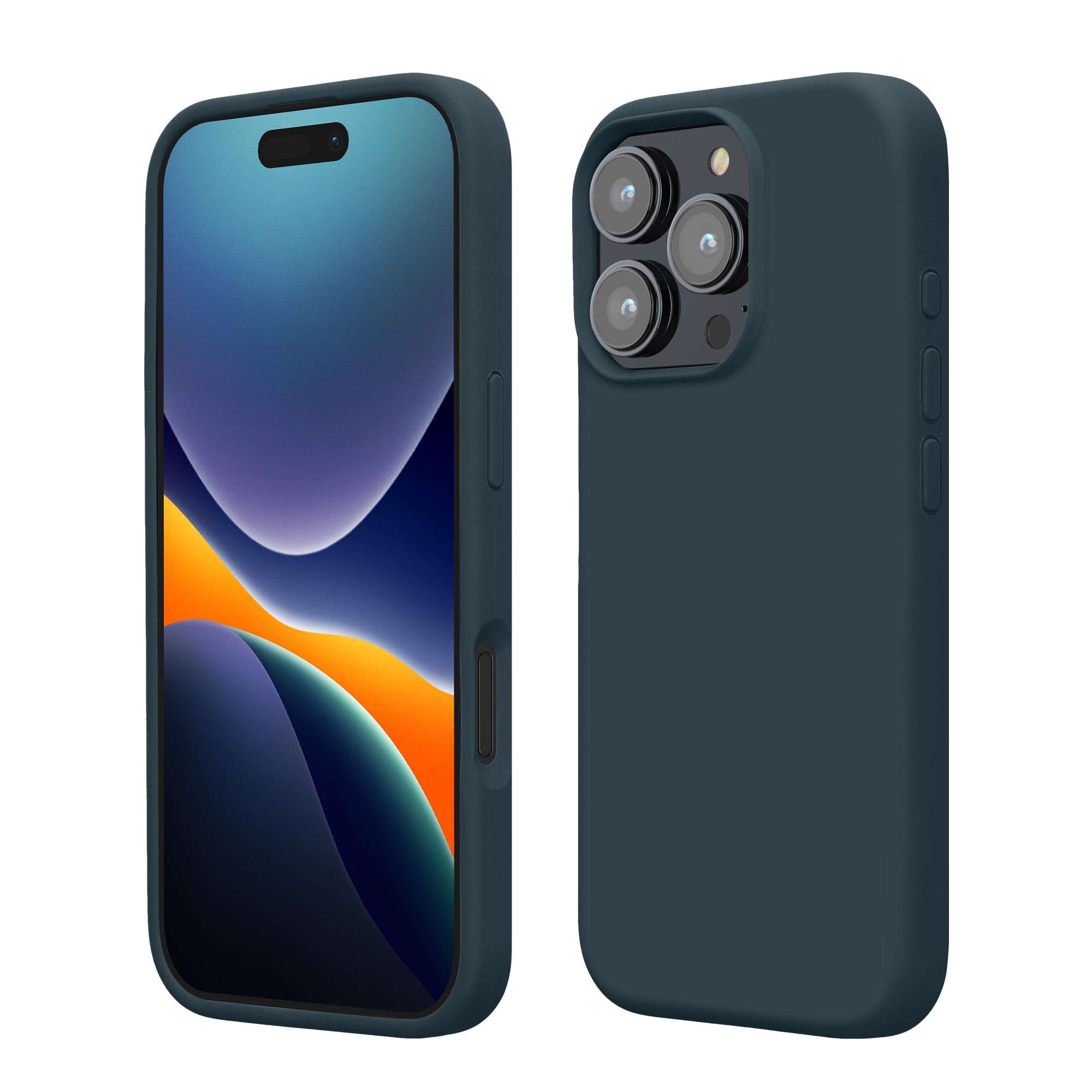 kwmobile Case Compatible with Apple iPhone 16 Pro Case - TPU Silicone Phone Cover with Soft Finish - Dark Slate