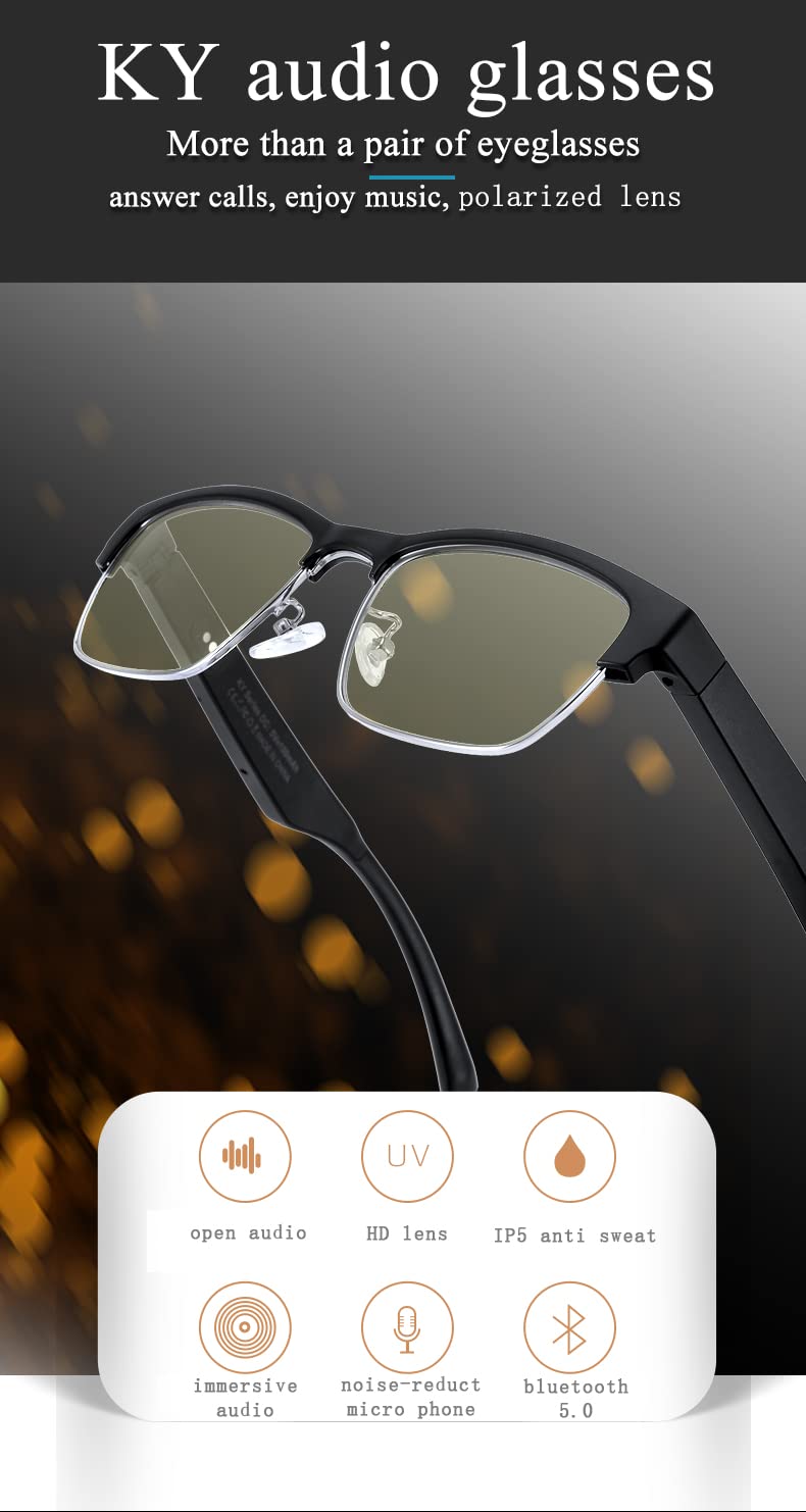 Ooavr Bluetooth Glasses,New Wireless Bluetooth Glasses,Smart Audio Glasses,Men'S/Women'S Indoor And Outdoor Entertainment Smart