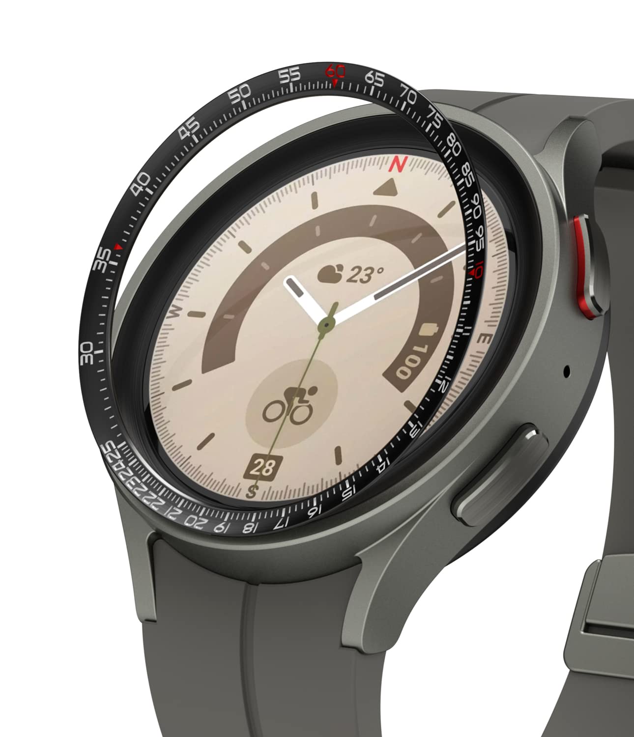 Ringke Inner Bezel Styling [Stylish Stainless Steel Frame] Compatible With Samsung Galaxy Watch 5 Pro Case, Anti Scratch Protect